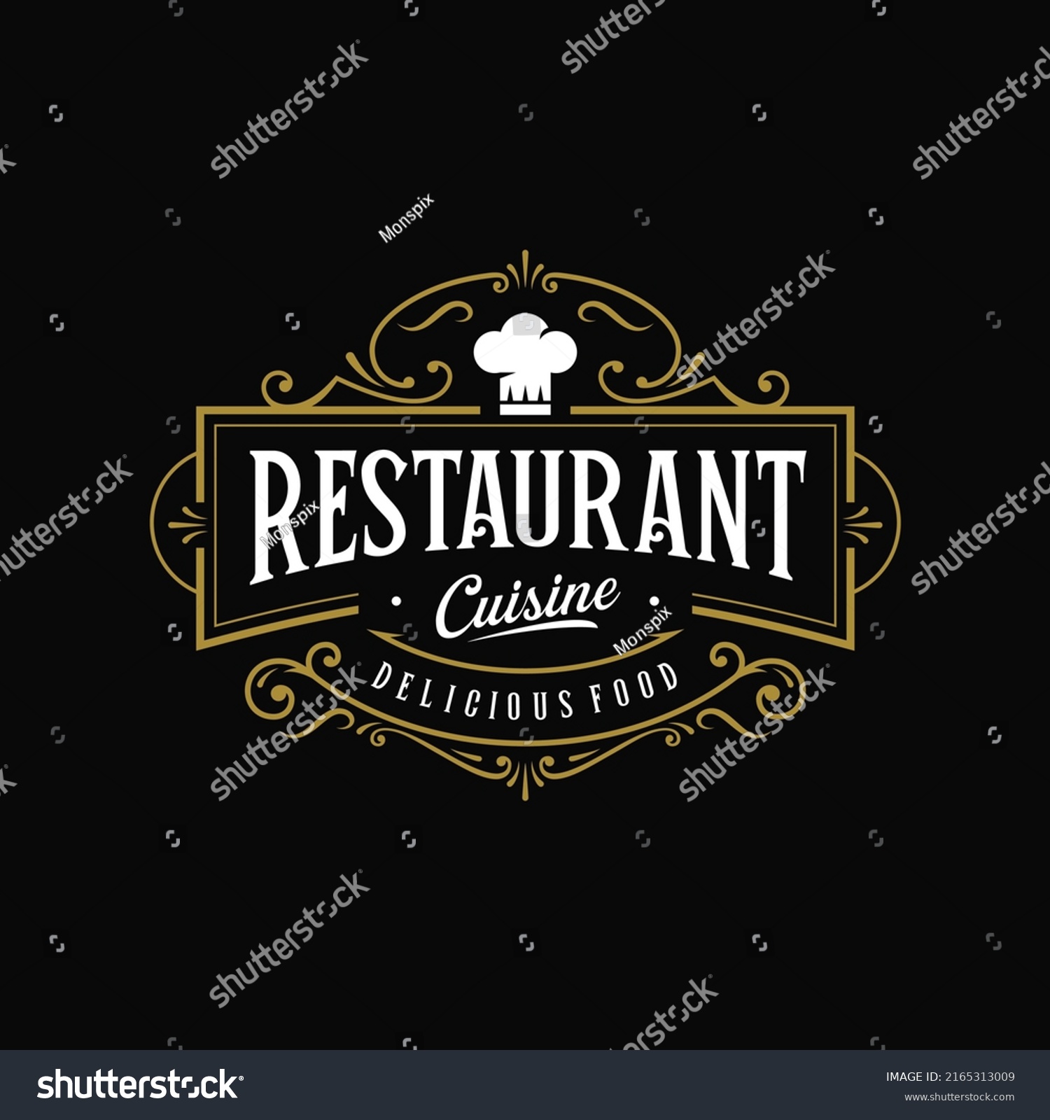 Restaurant Vintage Ornate Luxury Logo Design Stock Vector (Royalty Free ...