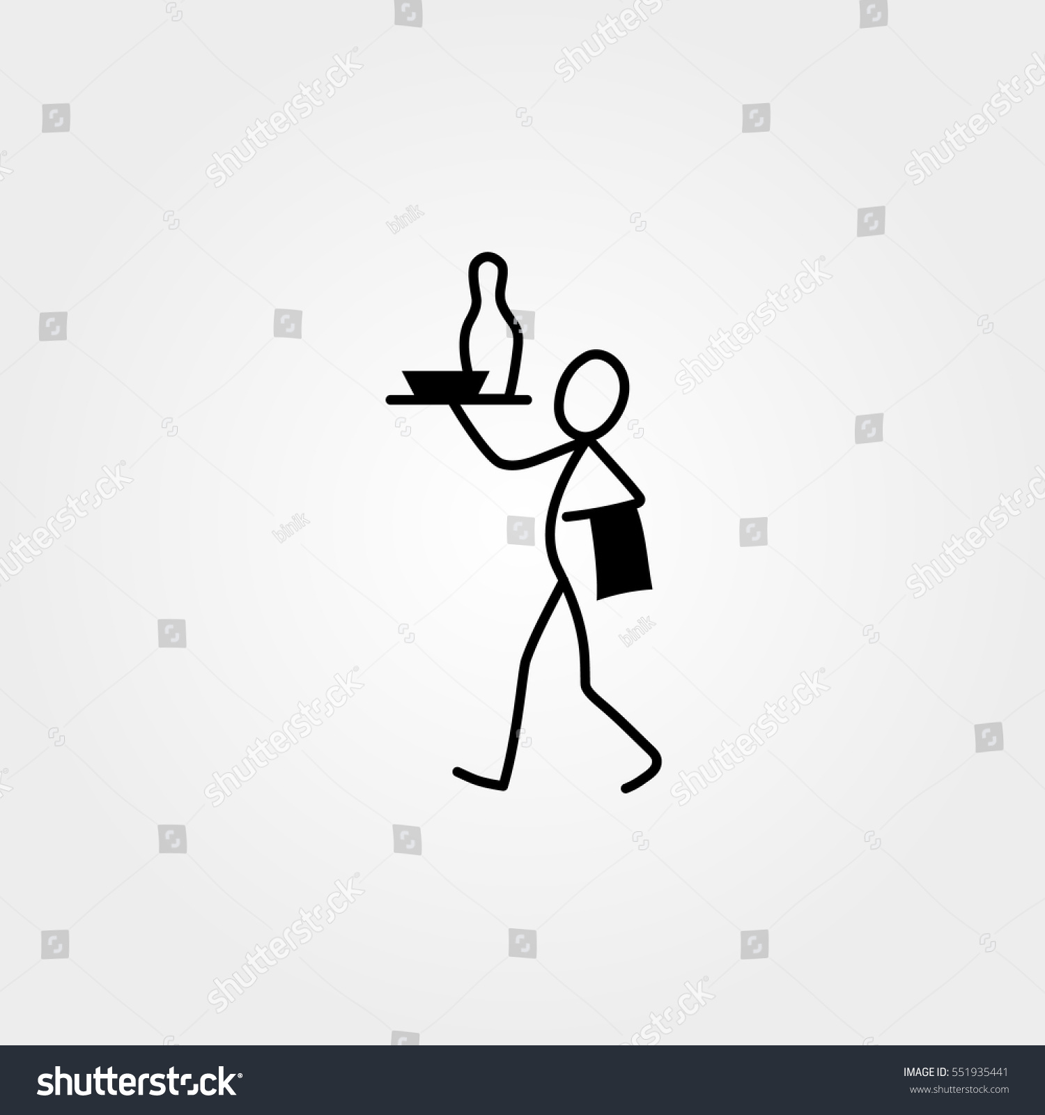 Restaurant Waiter Cook Stick Figure Stock Vector (Royalty Free ...