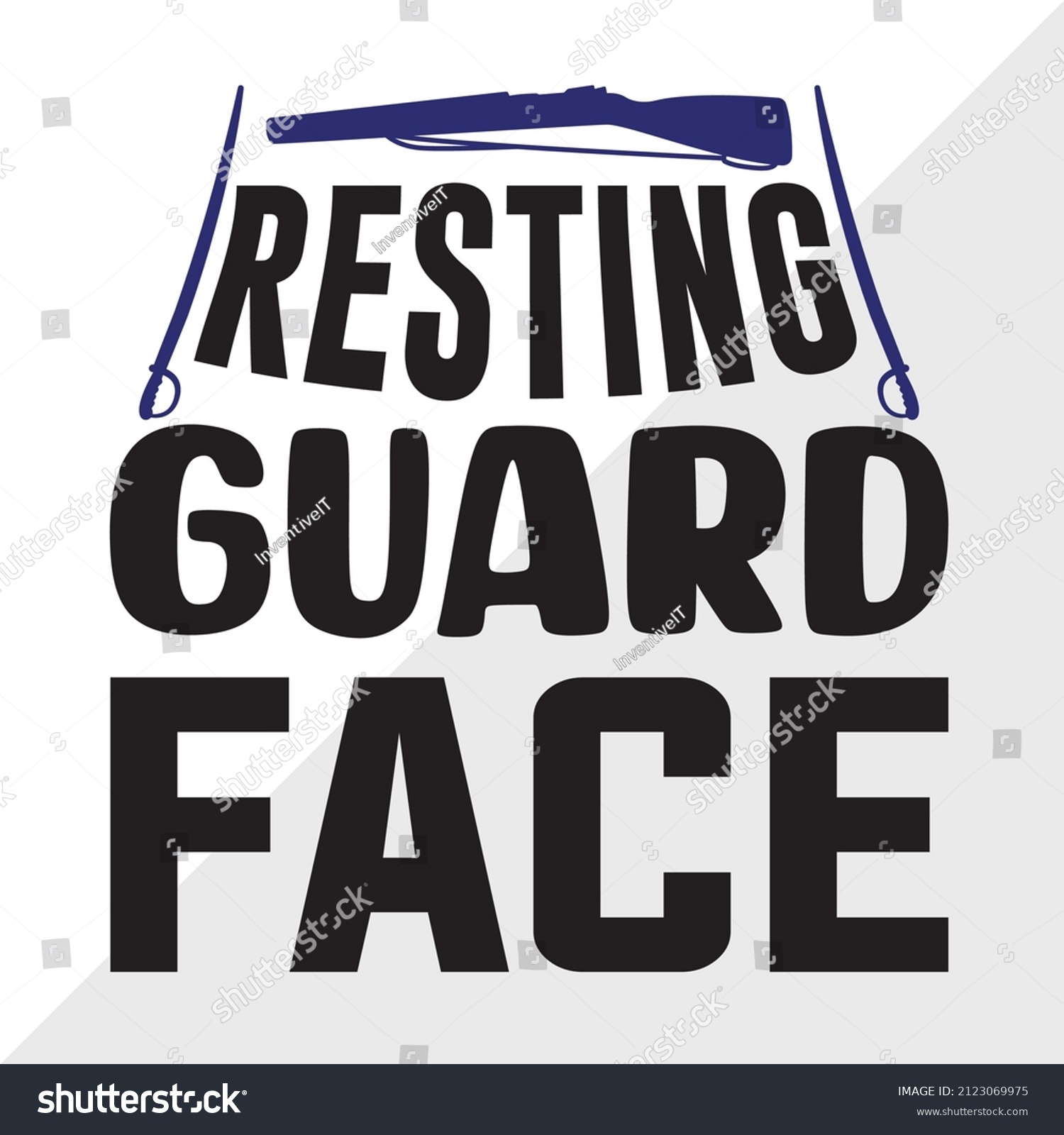 SVG of Resting Guard Face Printable Vector Illustration svg