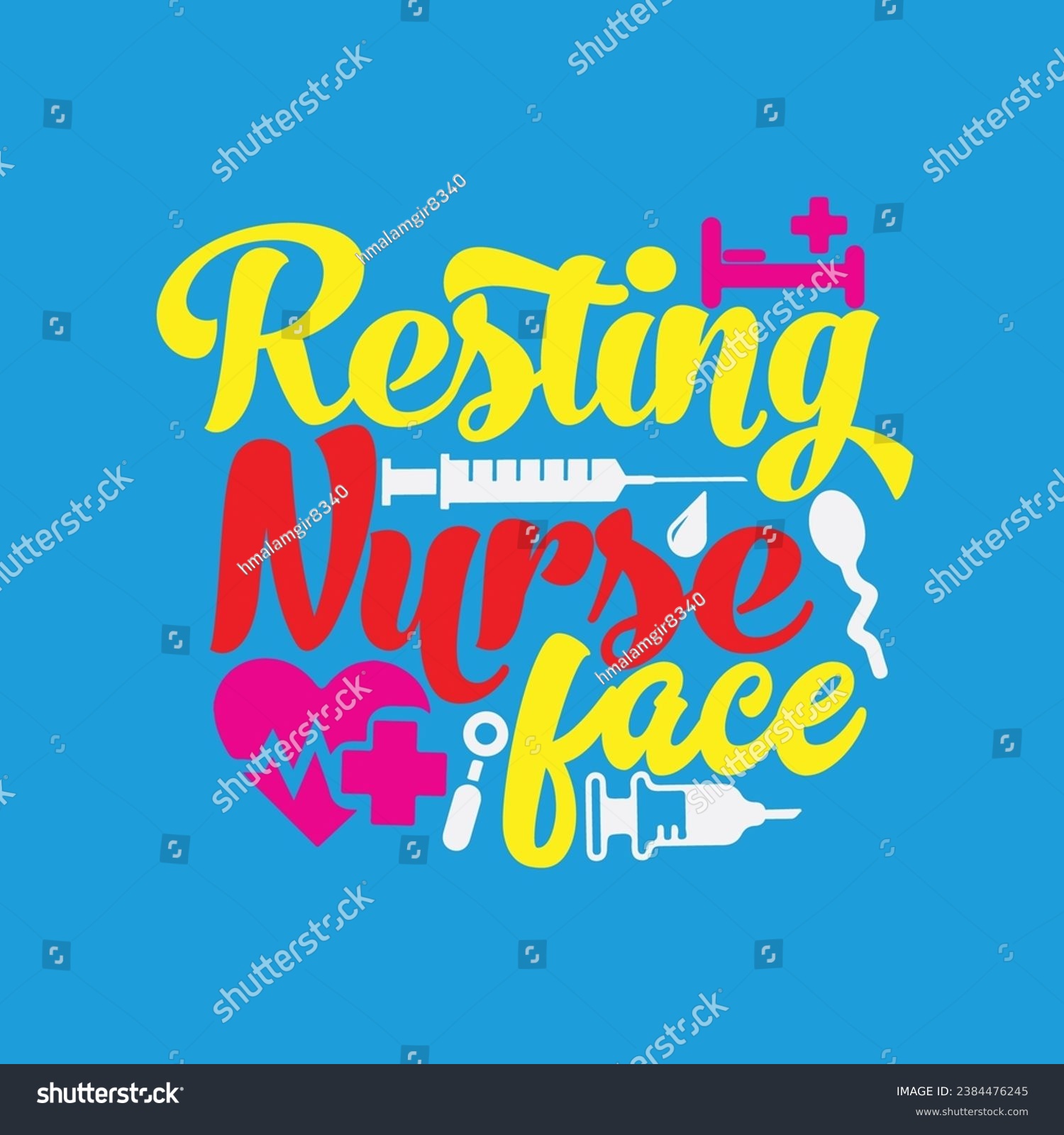 SVG of Resting nurse face t-shirt design. Here You Can find and Buy t-Shirt Design. Digital Files for yourself, friends and family, or anyone who supports your Special Day and Occasions. svg