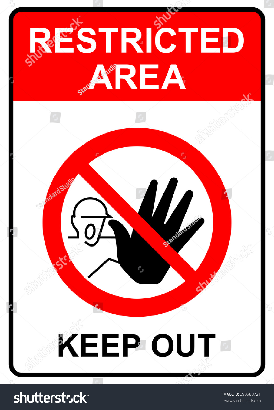 Restricted Area Keep Out Sign Vector 库存矢量图 免版税