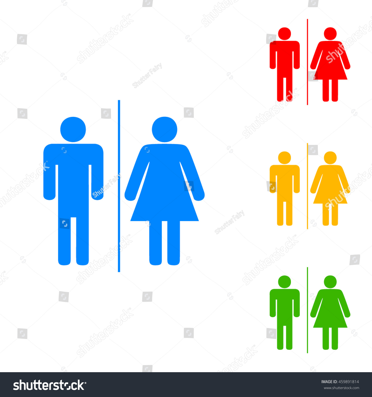 Restroom Sign Illustration Colorful Set Icon Stock Vector 459891814 ...