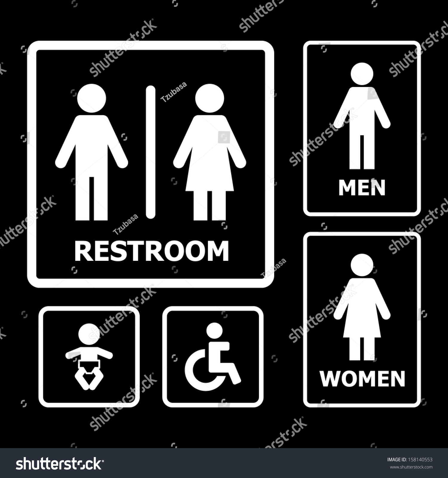 Restroom Sign Vector - 158140553 : Shutterstock