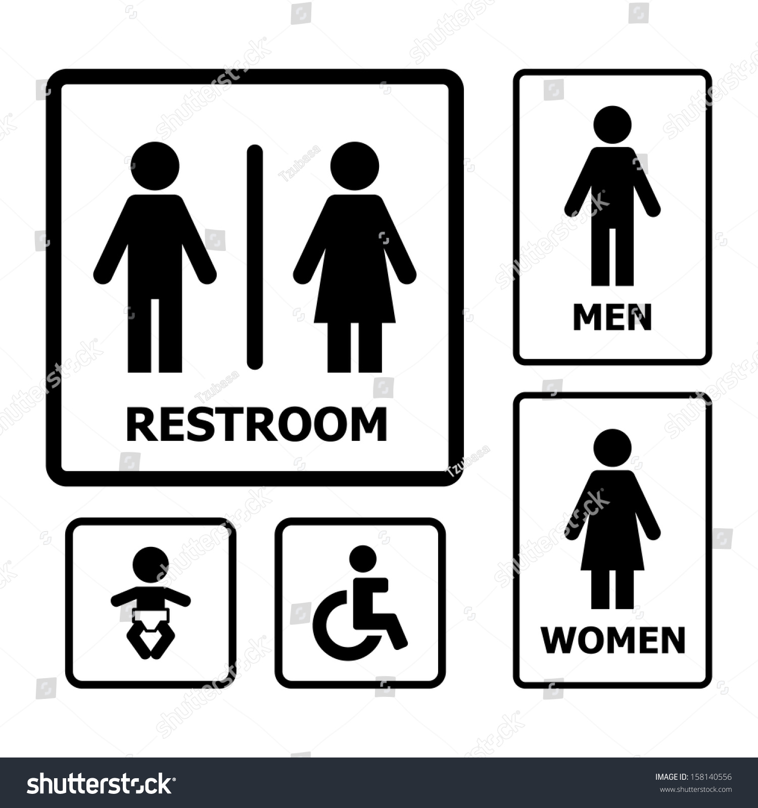 Restroom Sign Vector - 158140556 : Shutterstock