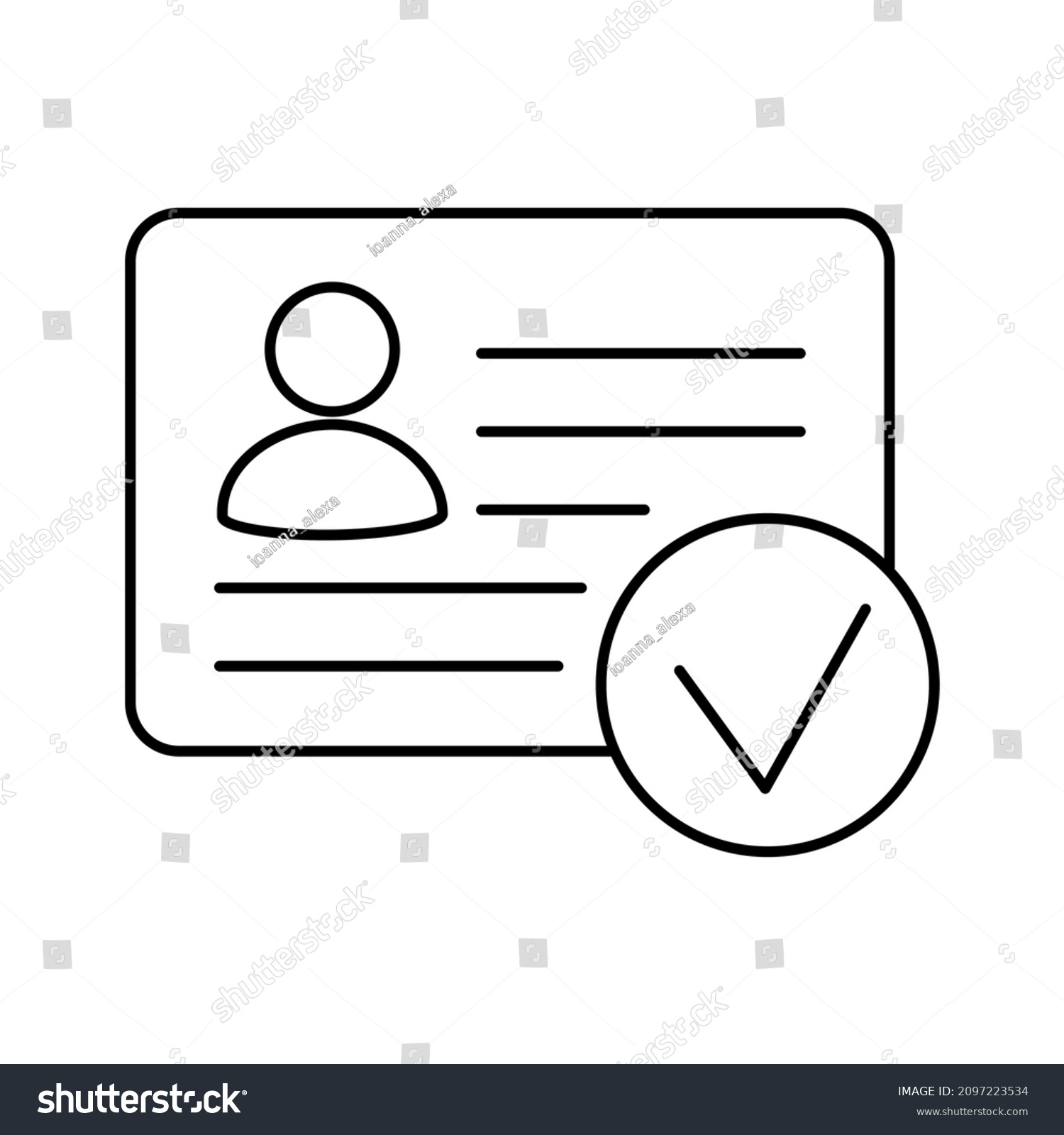 Resume Profile Person Photo Check Mark Stock Vector (Royalty Free ...