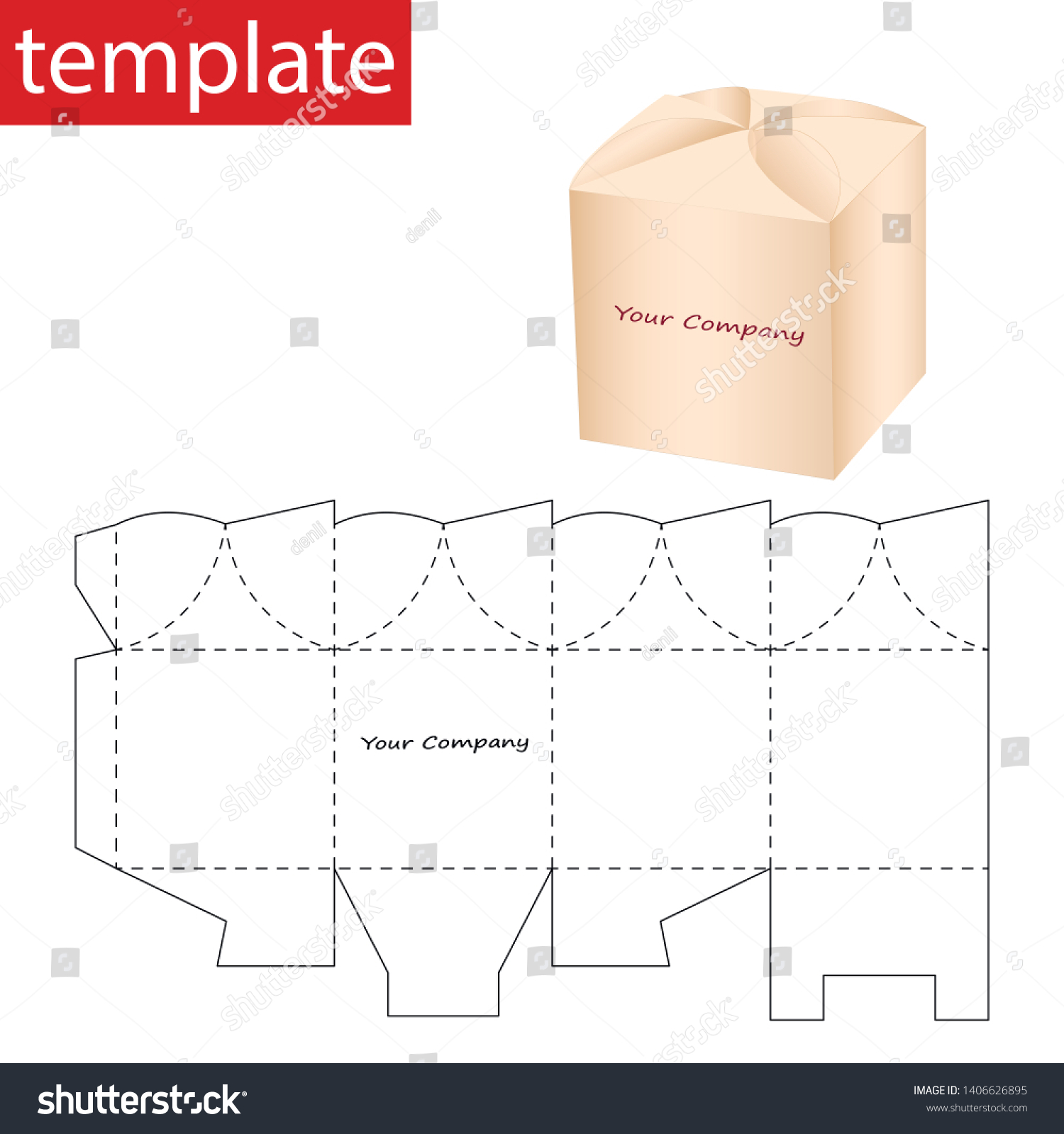 Retail Box Box Die Cut Template Stock Vector (Royalty Free) 1406626895 ...