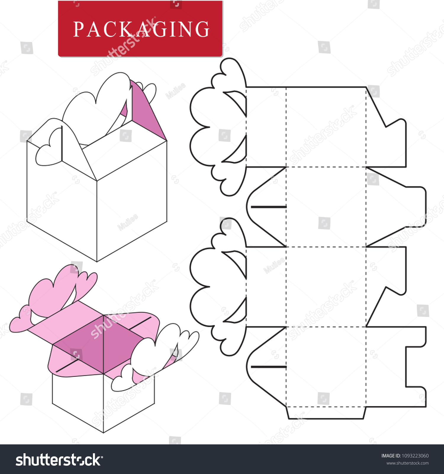 Retail Box Templatevalentine Day Concept Stock Vector (Royalty Free ...