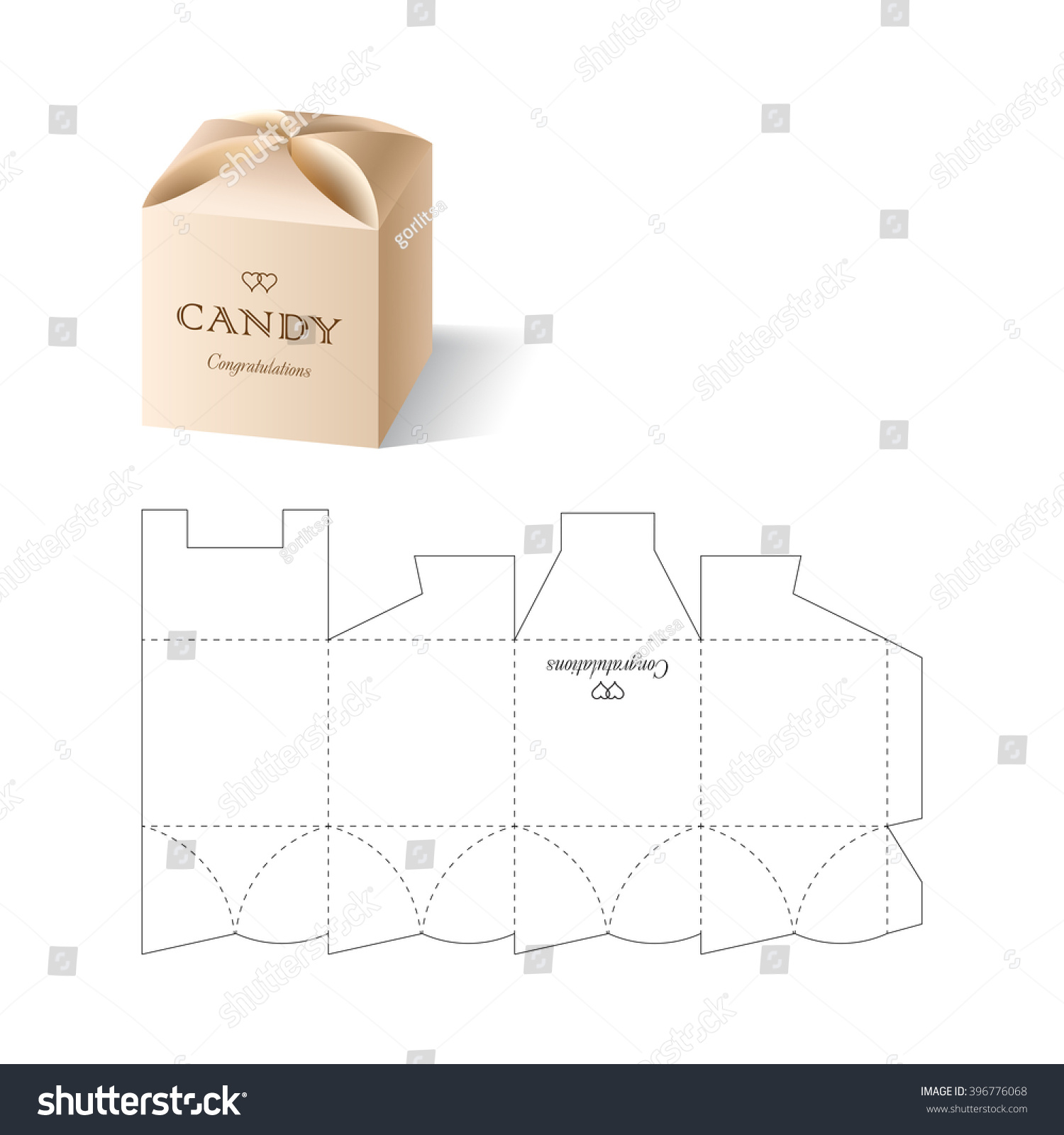 Retail Box Blueprint Template Stock Vector 396776068 - Shutterstock