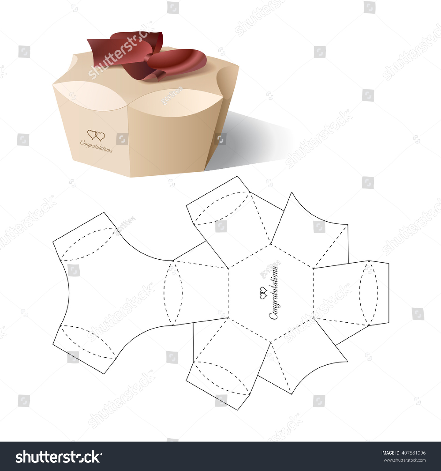 Retail Box Blueprint Template Stock Vector 407581996 - Shutterstock