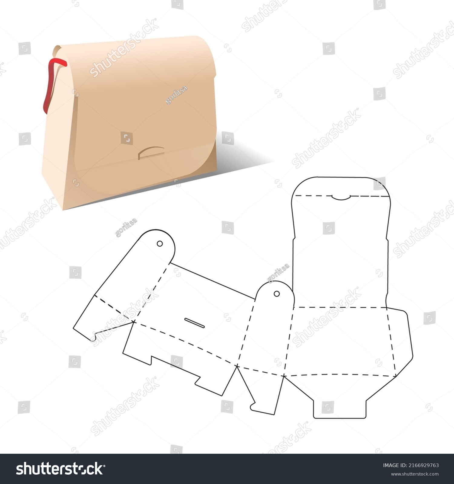 Retail Box Blueprint Template Box Bag Stock Vector (Royalty Free ...