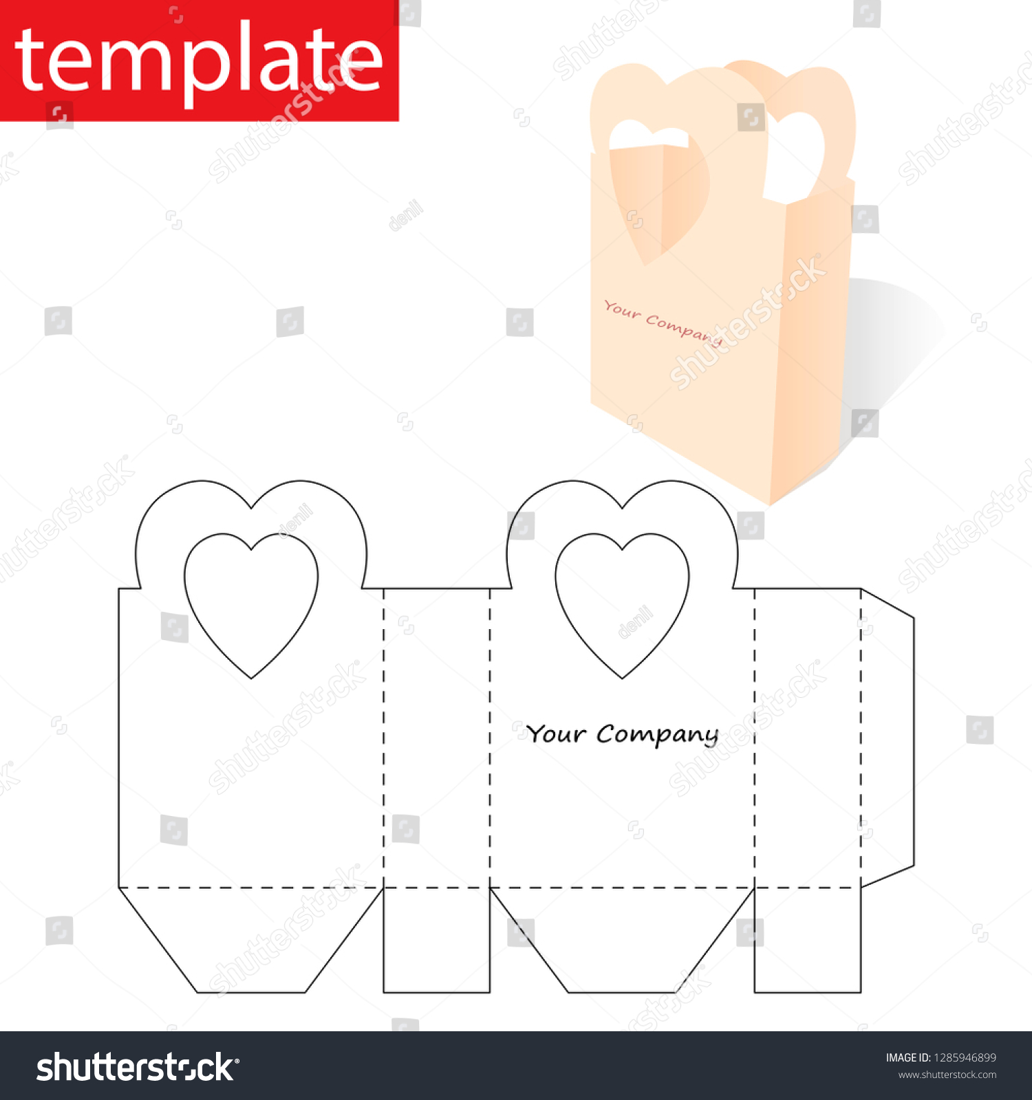 Retail Paper Bag Blueprint Template Stock Vector (royalty Free 