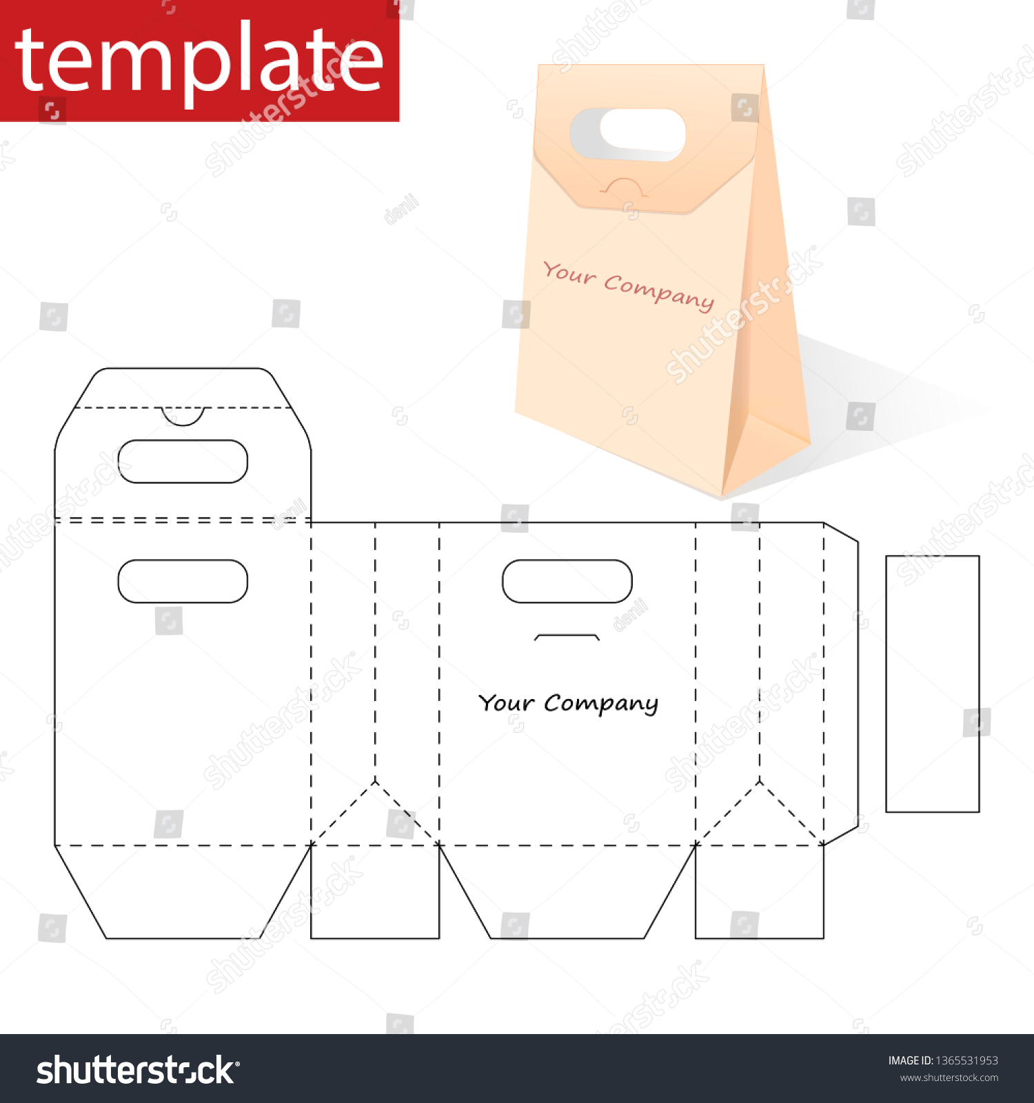 Retail Paper Bag Template Stock Vector (Royalty Free) 1365531953