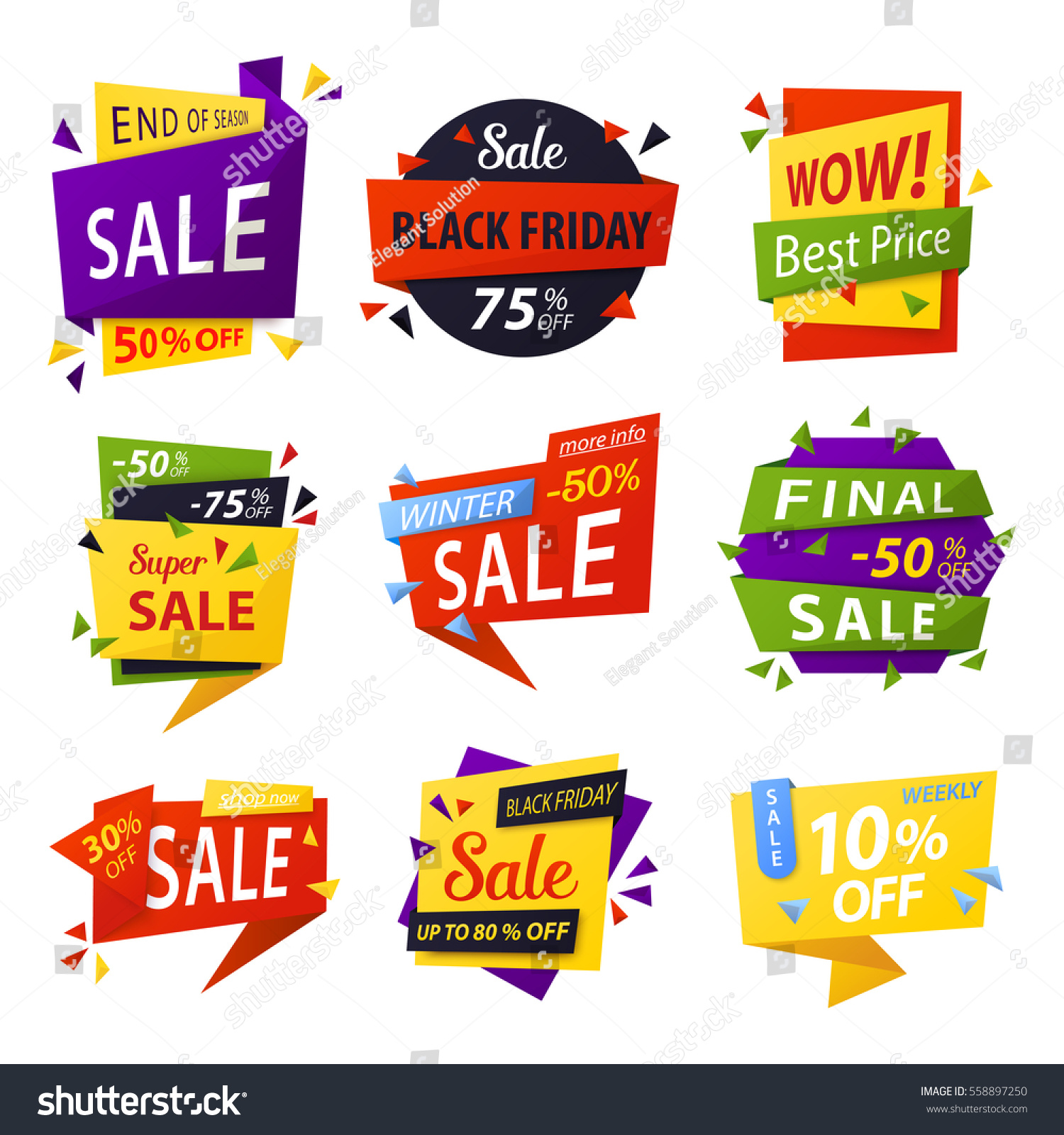 100+2inch Round Stickers Modern Promotional Retail Labels Sales Discount Promote 
