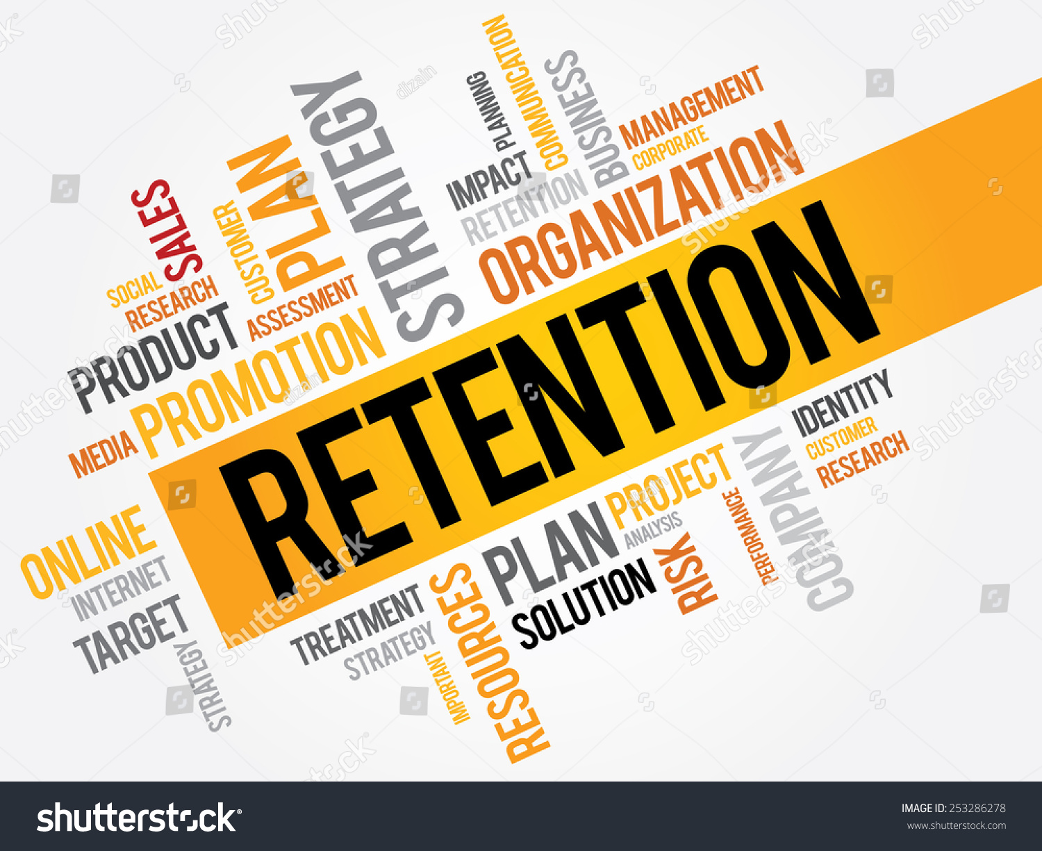 Retention Word Cloud Business Concept Stock Vector (Royalty Free) 253286278
