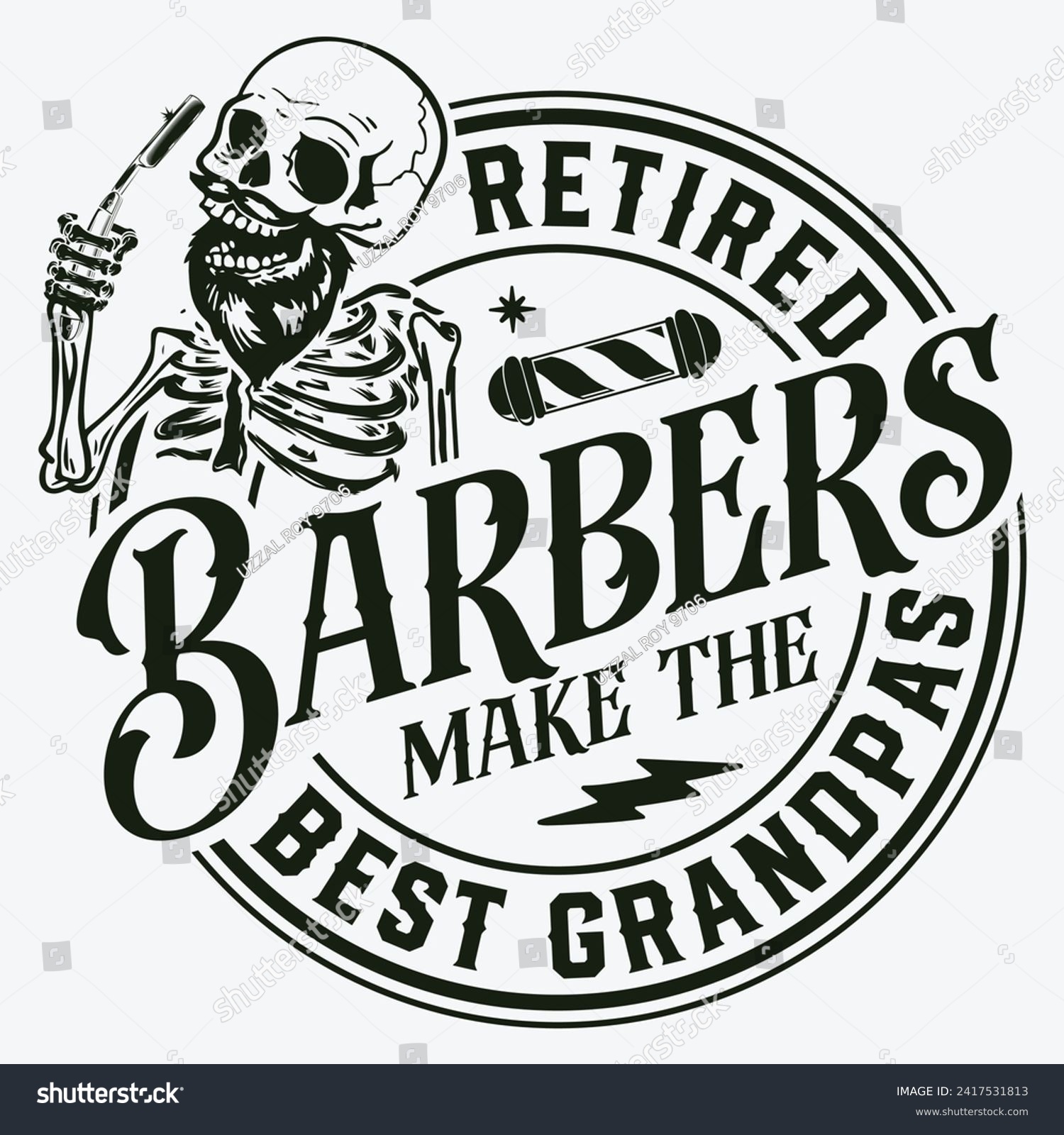 SVG of Retired Barbers Make The Best Grandpas t-shirt design svg