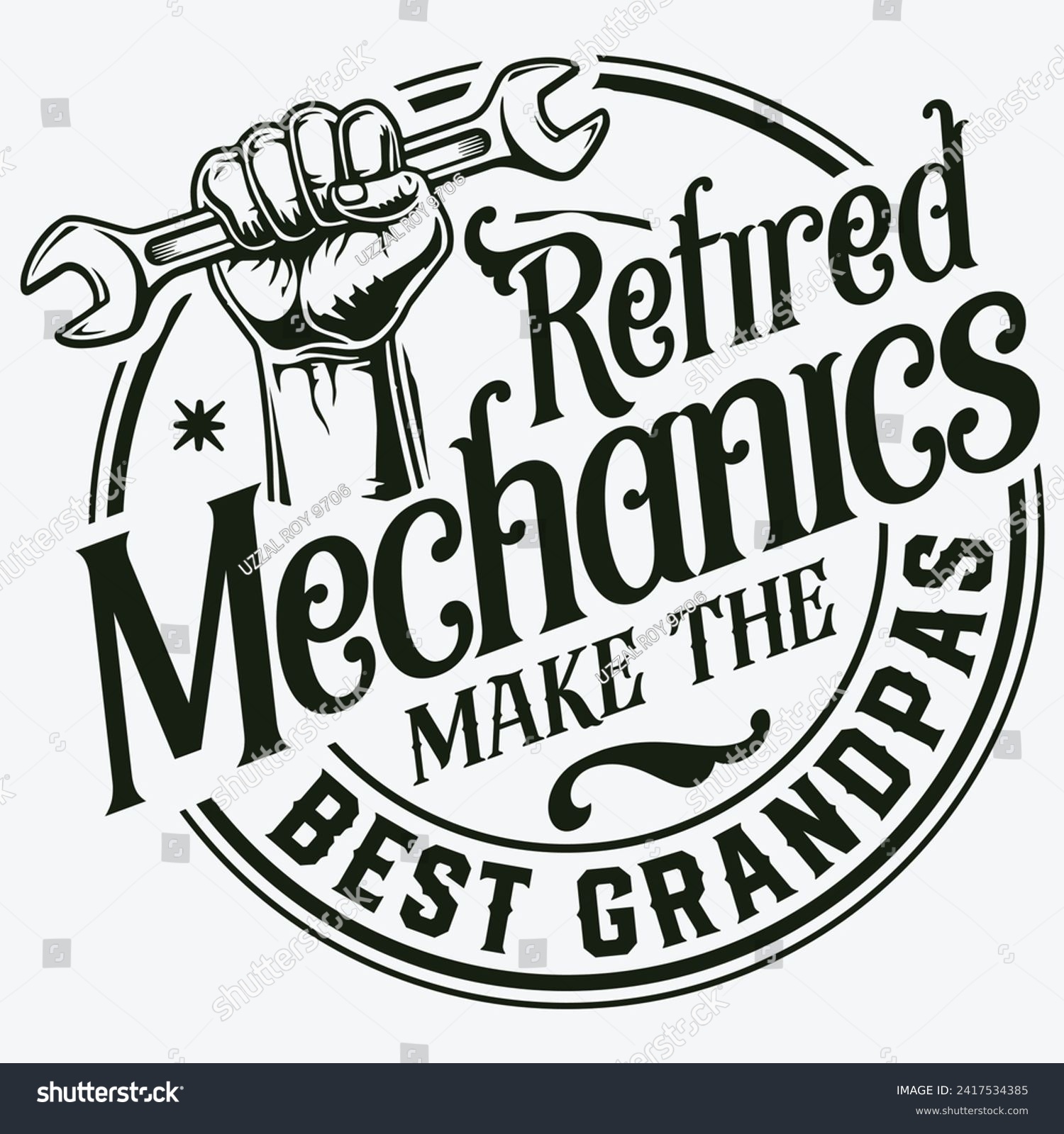 SVG of Retired Mechanics Make The Best Grandpas t-shirt design svg