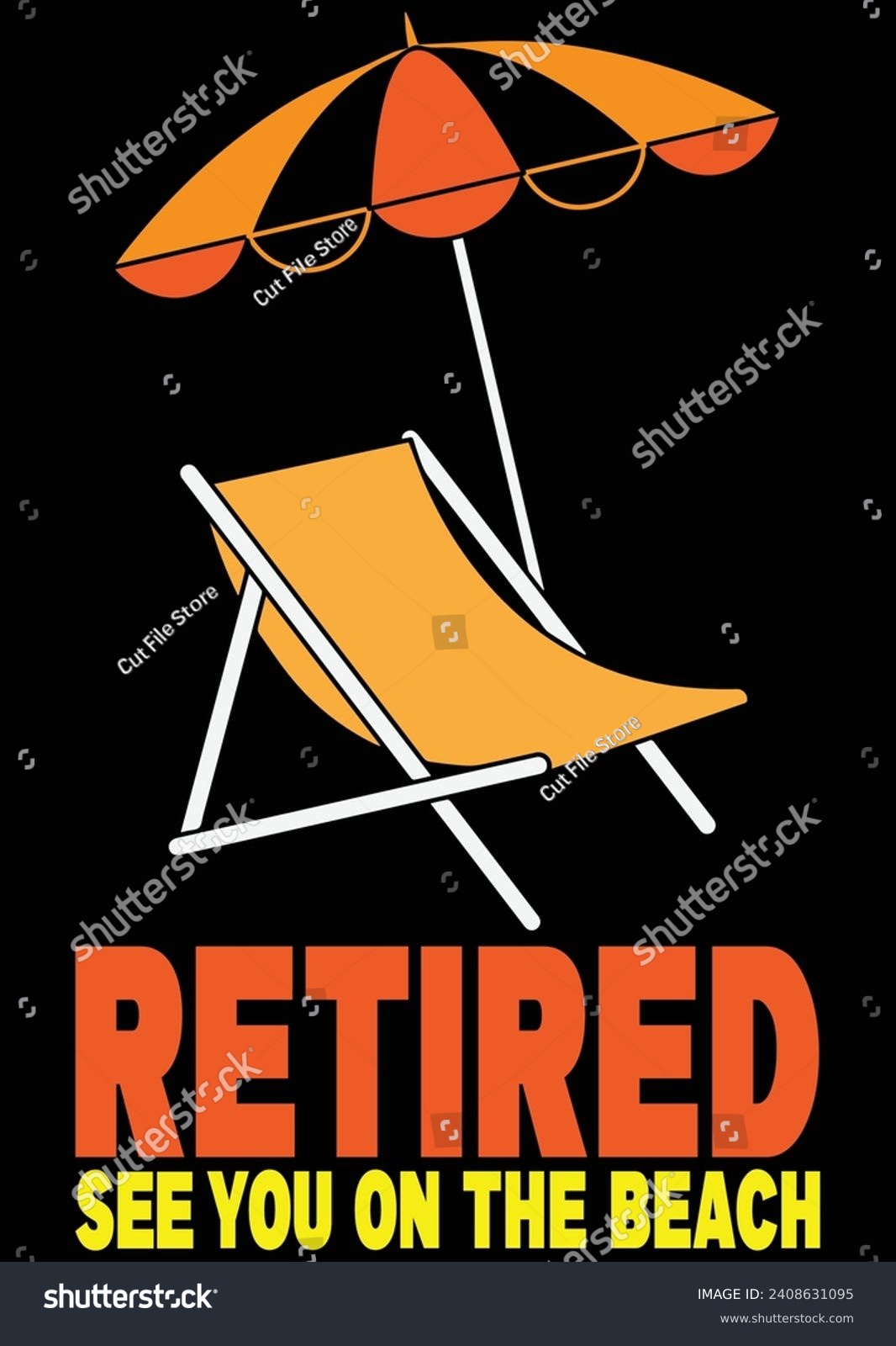 SVG of Retired See You On The Beach eps cut file for cutting machine svg