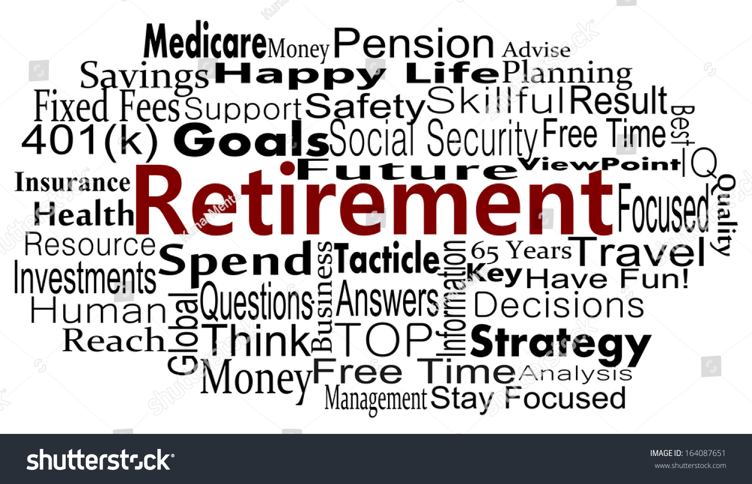 Retirement Savings Concept Word Cloud Stock Vector 164087651 - Shutterstock