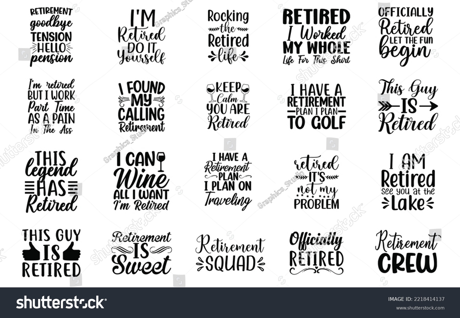 SVG of Retirement cut files Bundle, Retirement Quotes, Retirement SVG cut files, Hand drawn lettering phrase, EPS files, SVG bundle, Saying about Retirement, svg