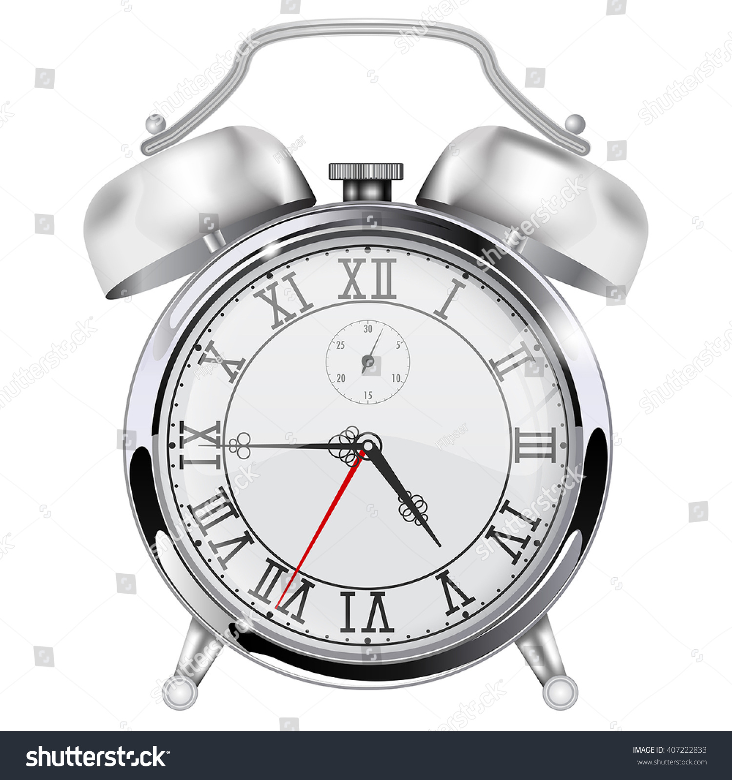 Retro Alarm Clock Roman Numerals Vector Stock Vector 407222833
