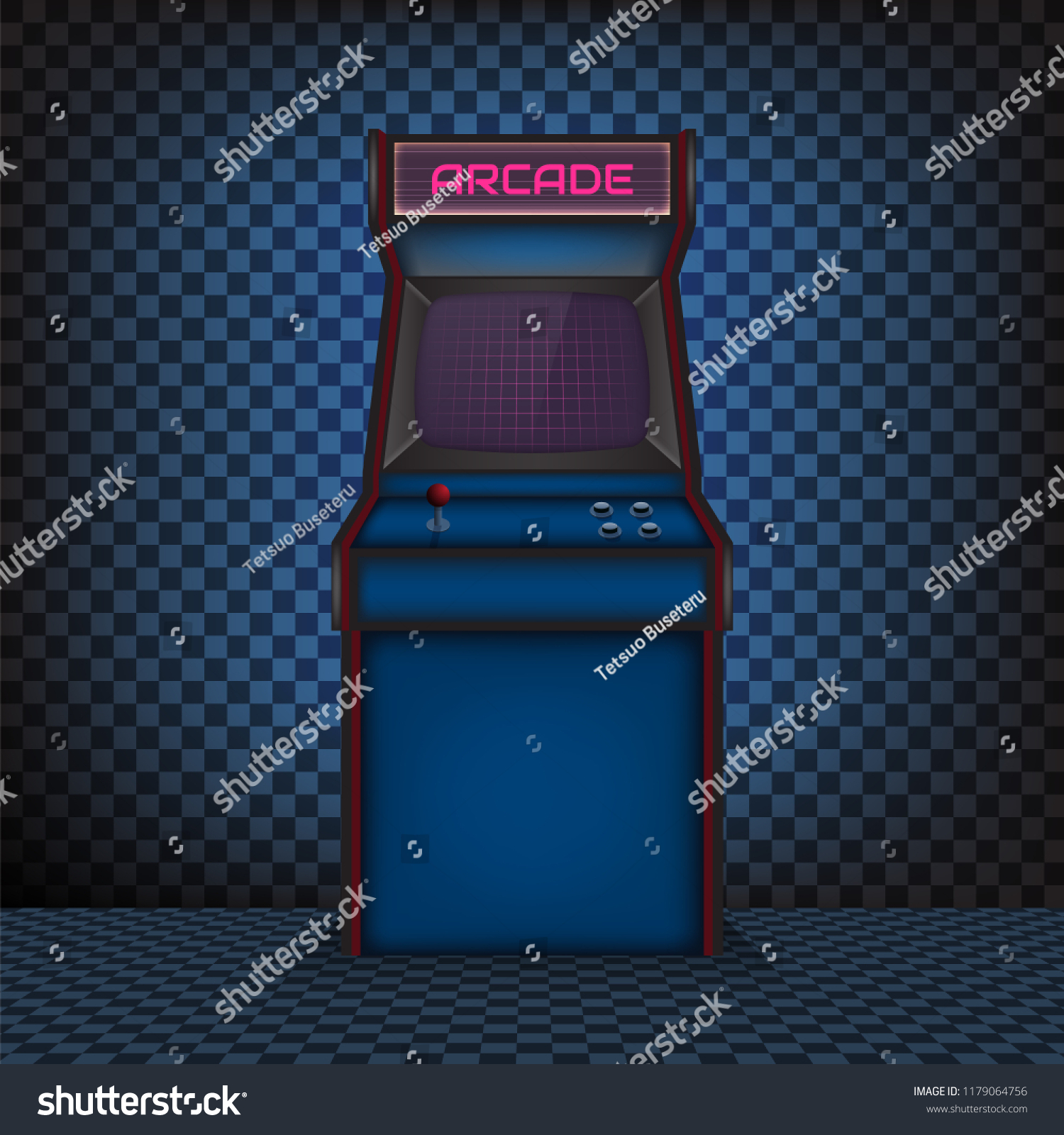 Retro Arcade Game Machine Vector Illustration Stock Vector Royalty Free Shutterstock