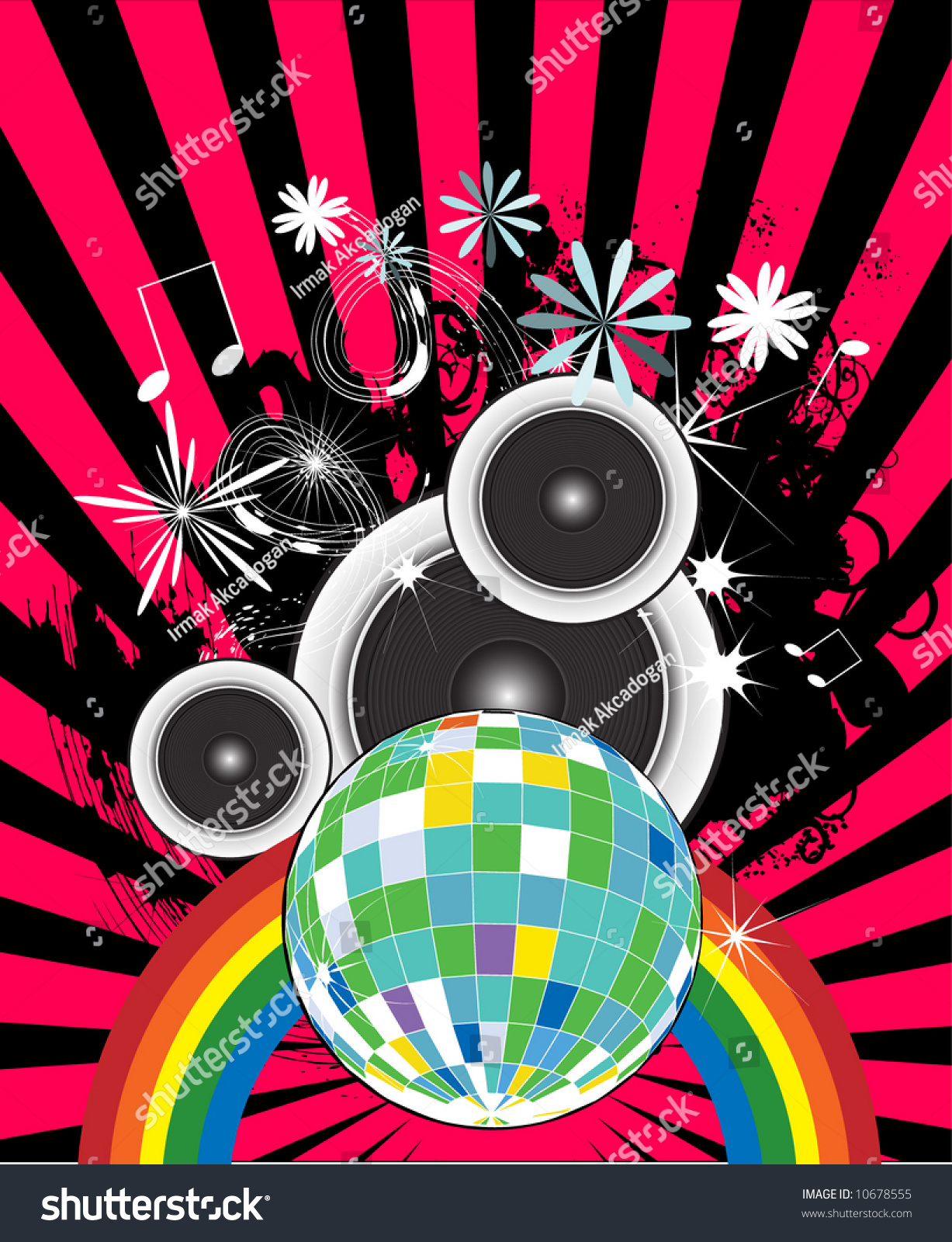 Retro Background Disco Night Life Stock Vector 10678555 - Shutterstock