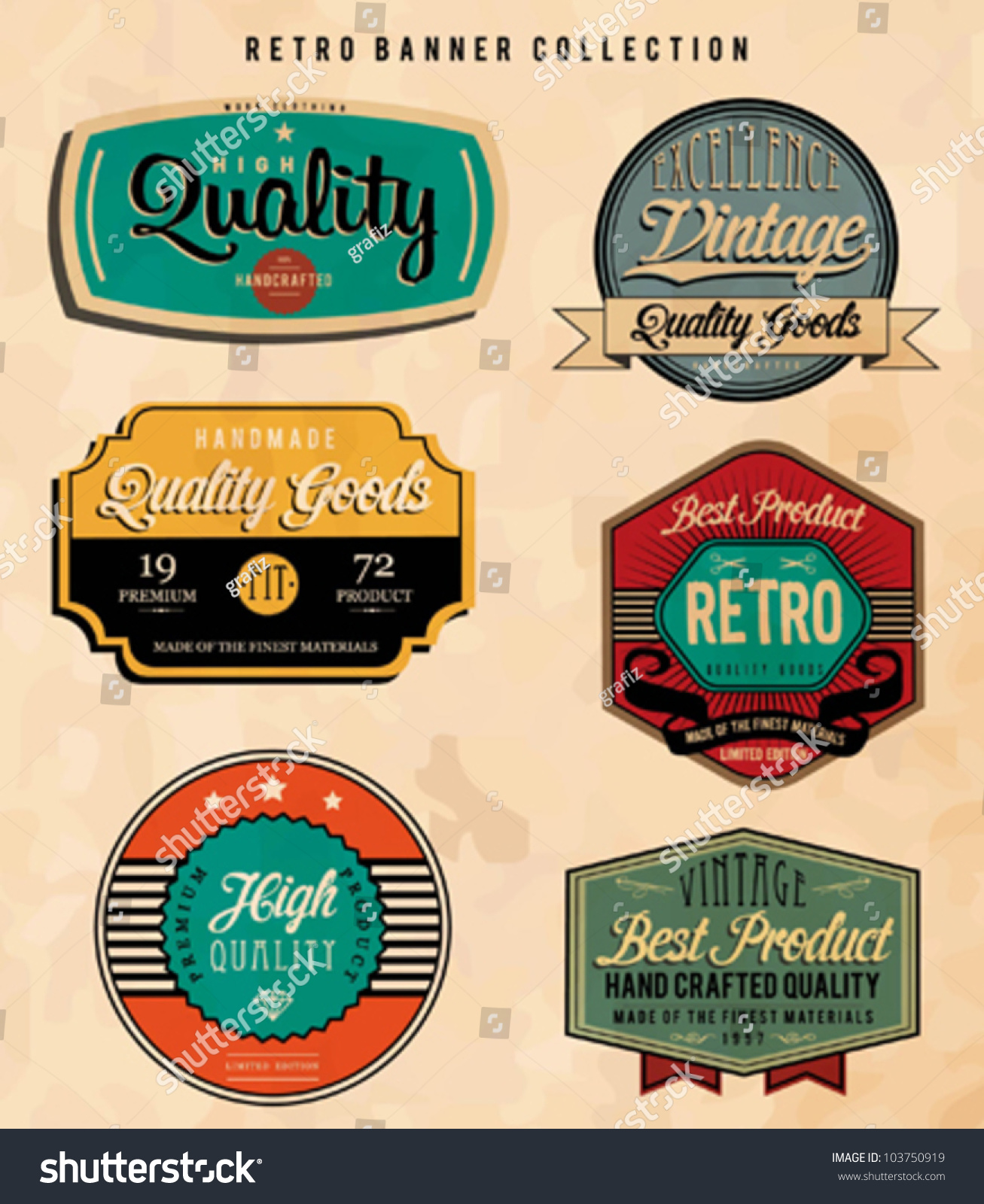 Retro Banner Collection Stock Vector 103750919 - Shutterstock