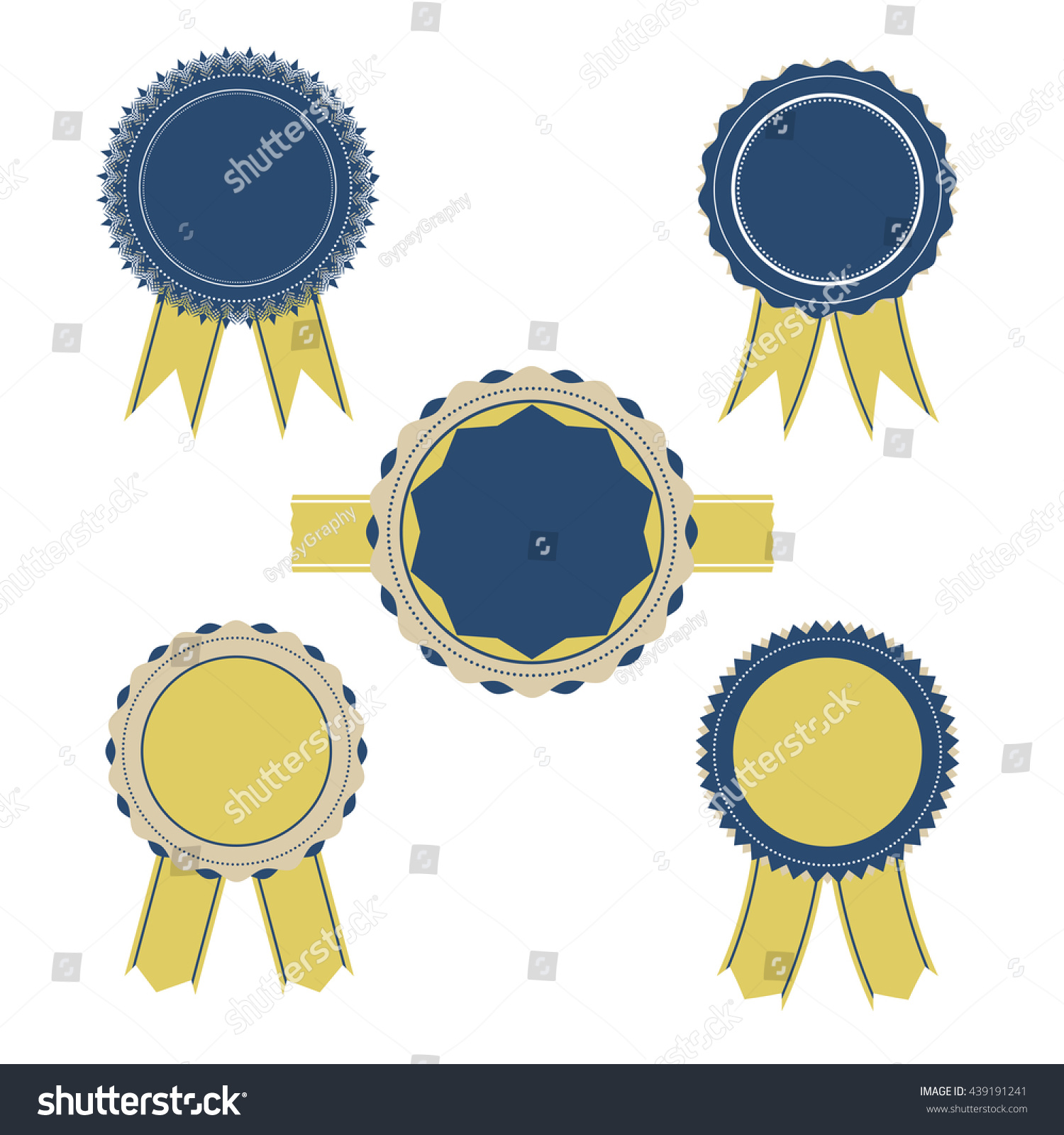 Retro Blue Yellow Color Set Ribbon Stock Vector (Royalty Free) 439191241