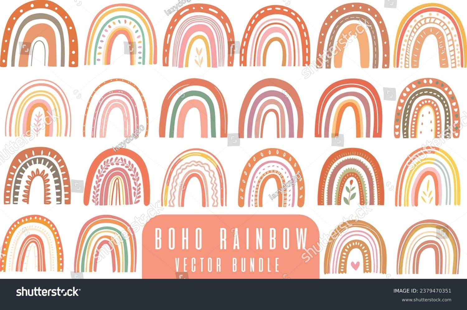 SVG of Retro Boho Rainbow Vector Bundle svg