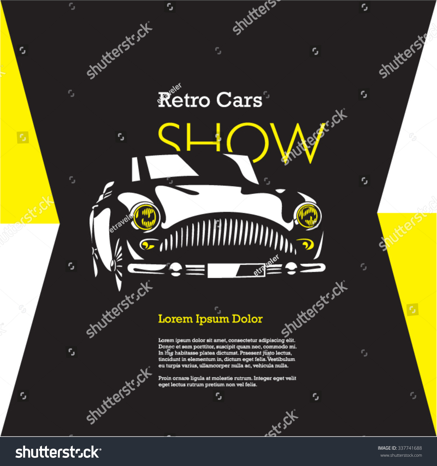 SVG of retro car isolated vector on black background, vintage car, car show poster svg