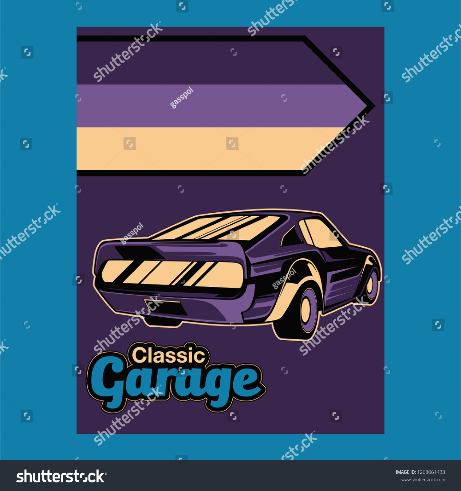 Retro Car Service Sign Vector Illustration Stock Vector (Royalty Free ...