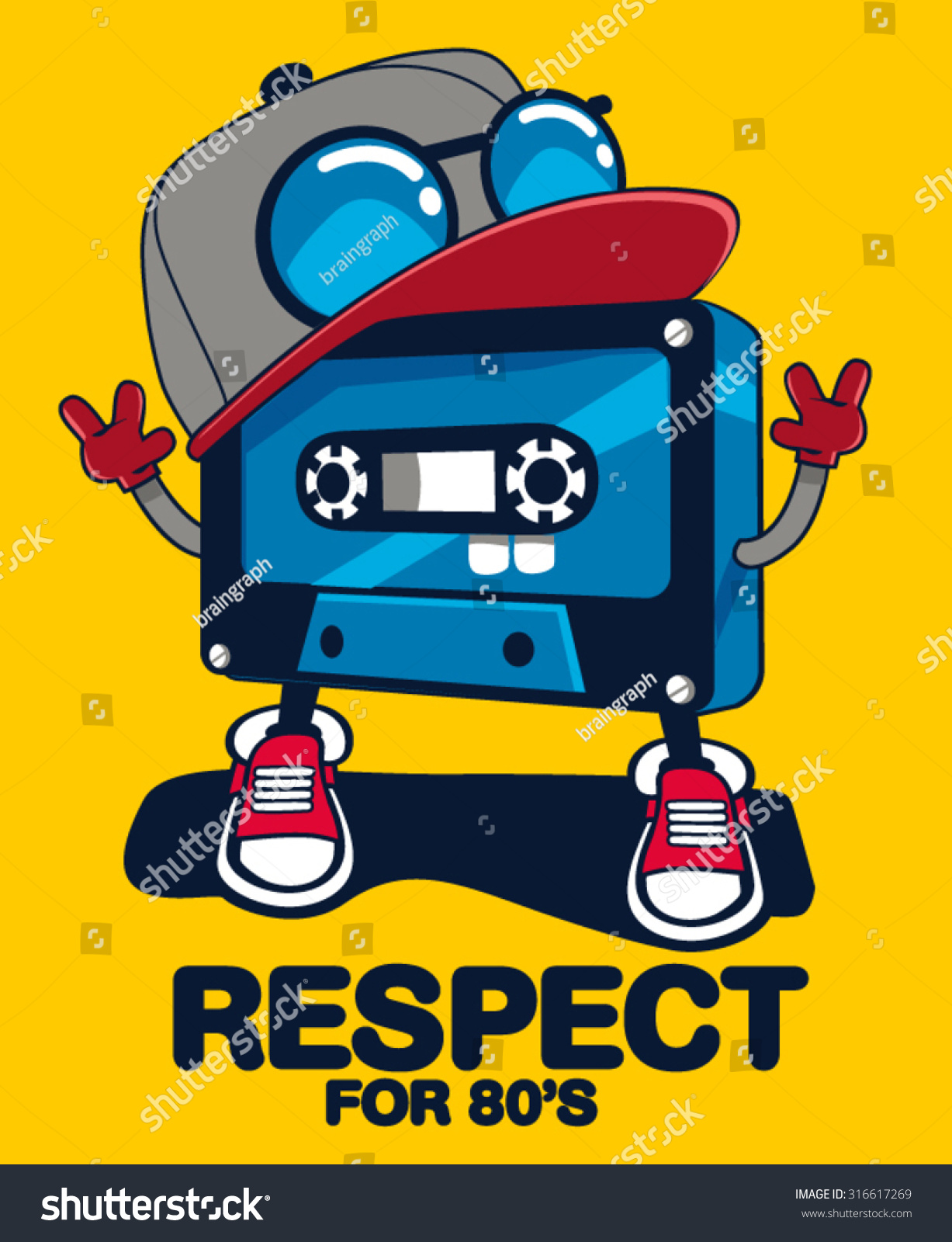Retro Cassette Character Design Stock Vector 316617269 Shutterstock
