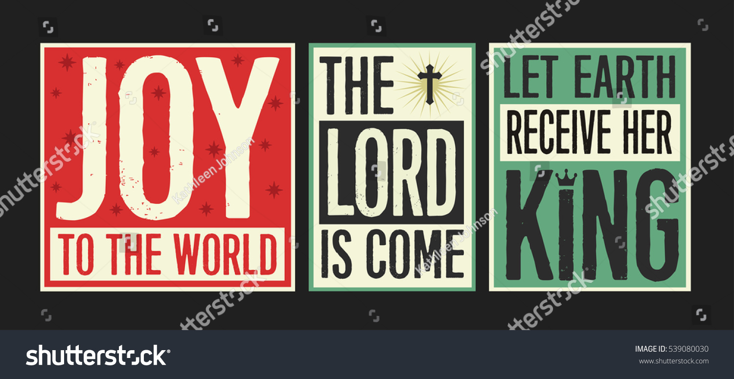 Retro Christian Christmas Card Collection Joy Stock Vector Royalty Free