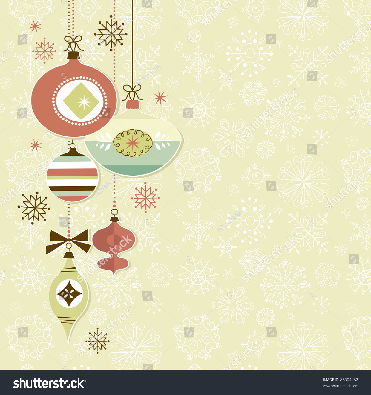 Retro Christmas Ornaments Stock Vector Illustration 86084452 : Shutterstock