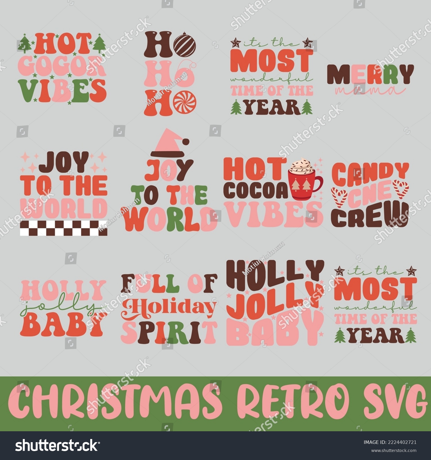 SVG of Retro Christmas SVG Bundle DESIGN svg
