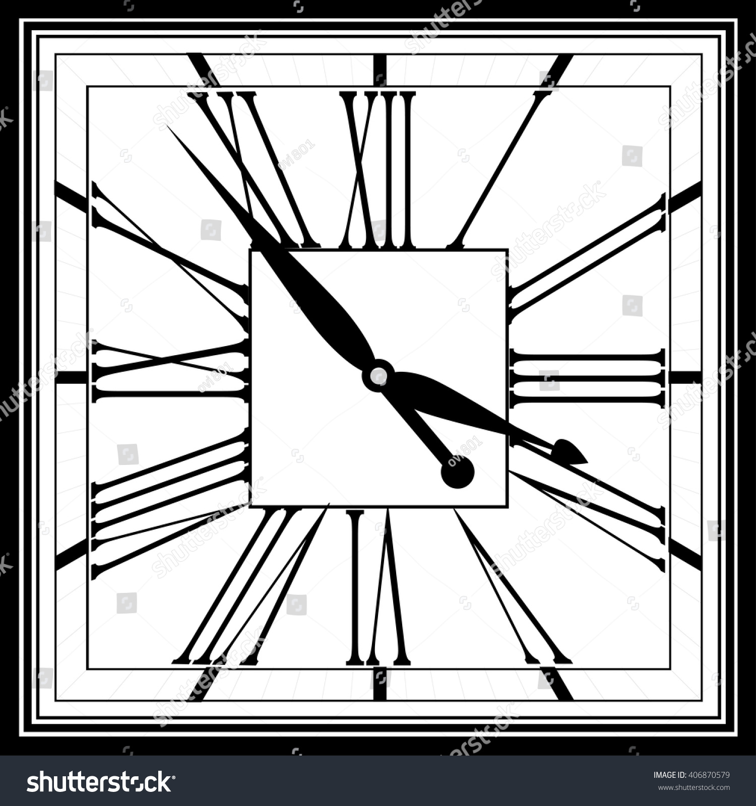 Retro Clock Roman Dial Stock Vector 406870579 - Shutterstock