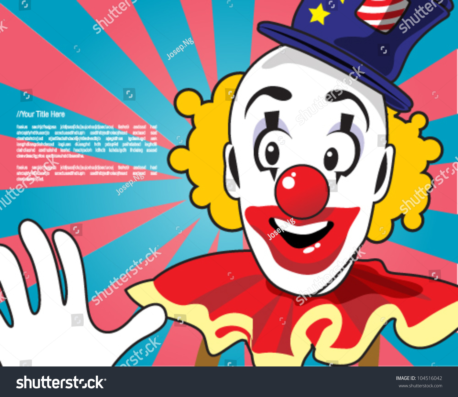 retro-clown-design-template-stock-vector-illustration-104516042