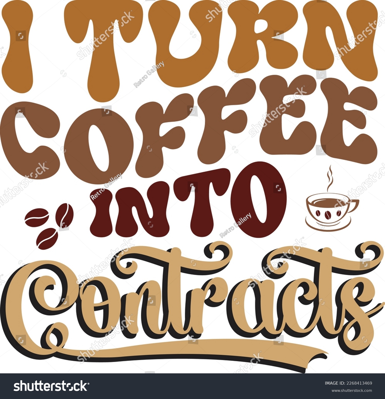 SVG of Retro Coffee SVG Design, t-shirt, typography, vector, eps, coffee, sublimation design, retro, my designs are 100% unique and copyright free. svg