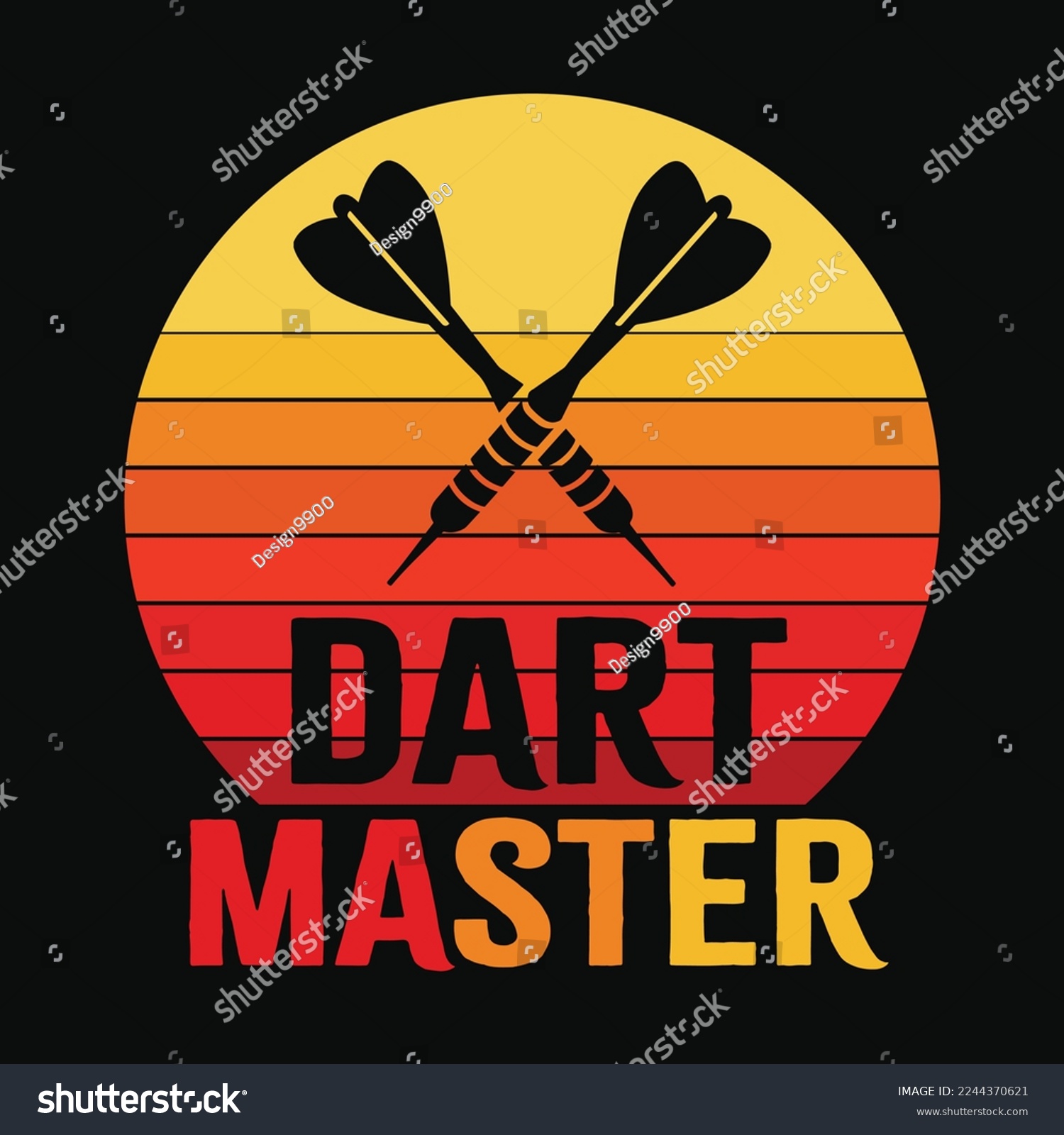 SVG of Retro Dart Master funny t-shirt design svg