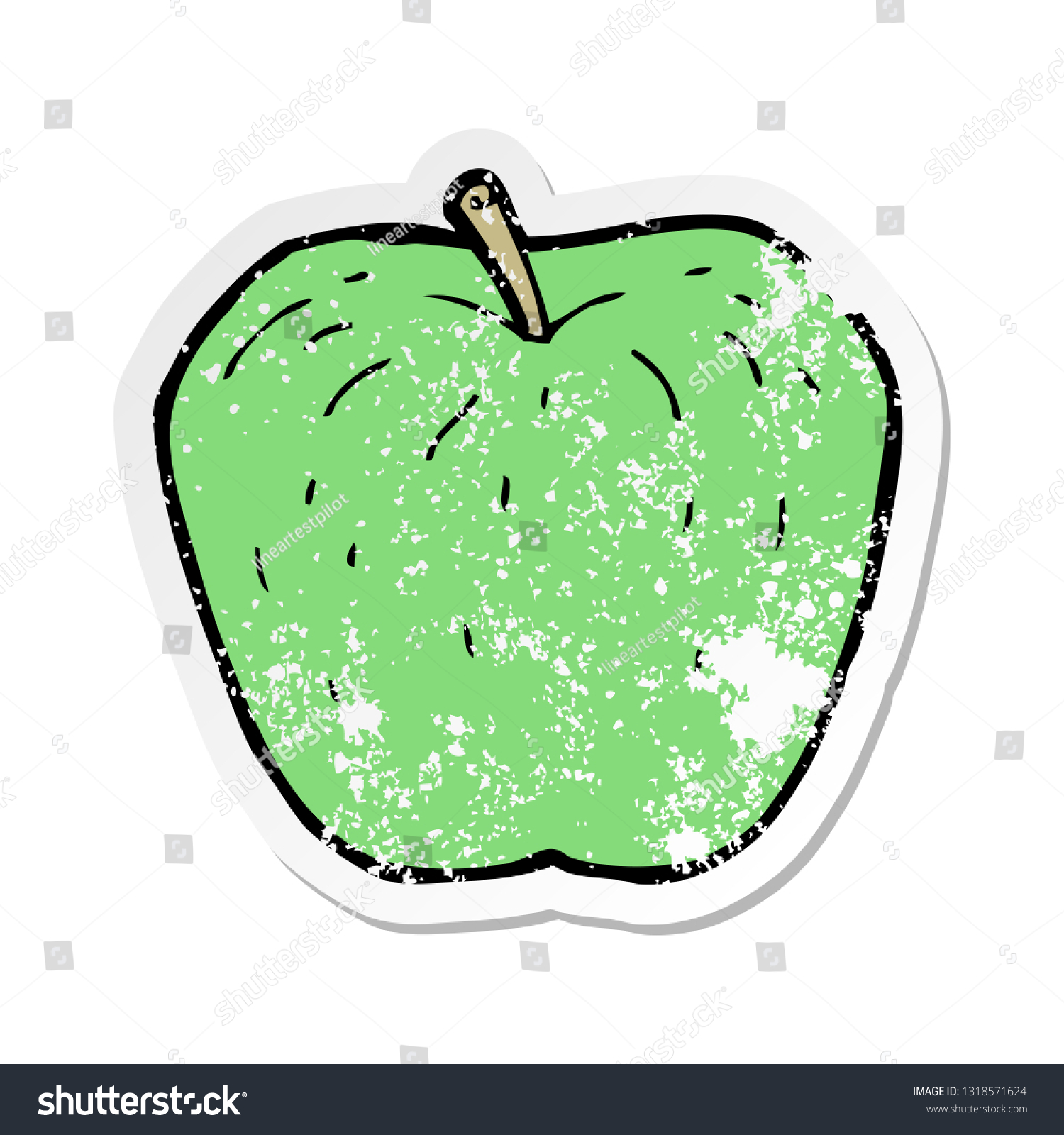 Retro Distressed Sticker Cartoon Apple Stock Vector Royalty Free