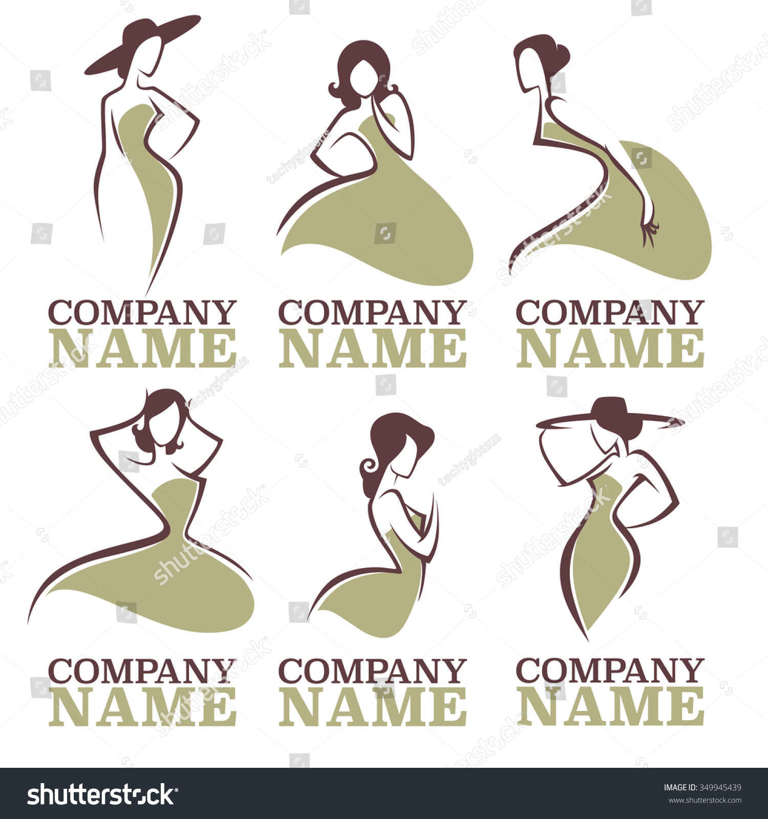 Retro Fashion And Beauty Logo And Emblem Collection Stock Vector ...