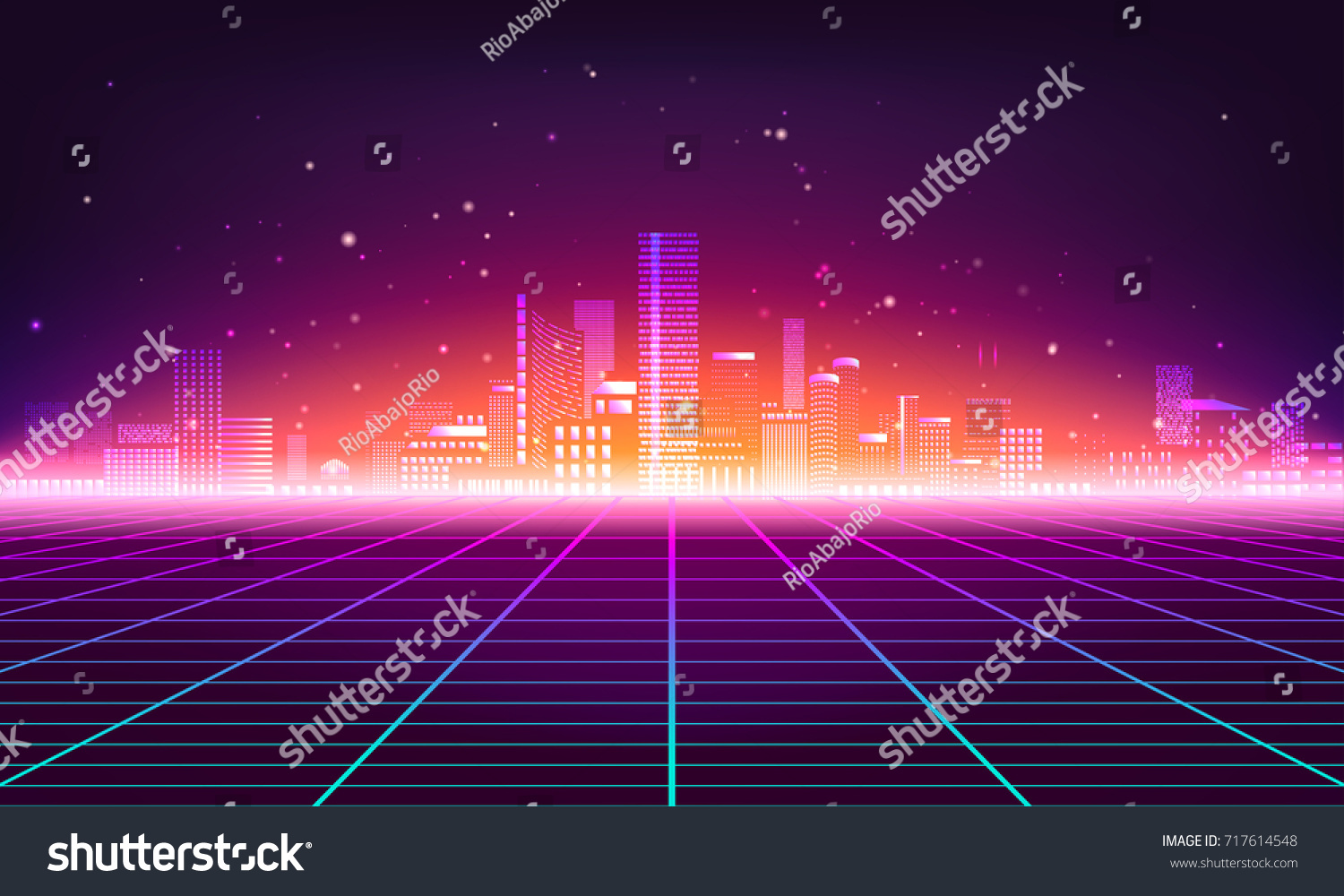 Retro Futuristic Abstract Background Made 80s Stock Vector (Royalty ...