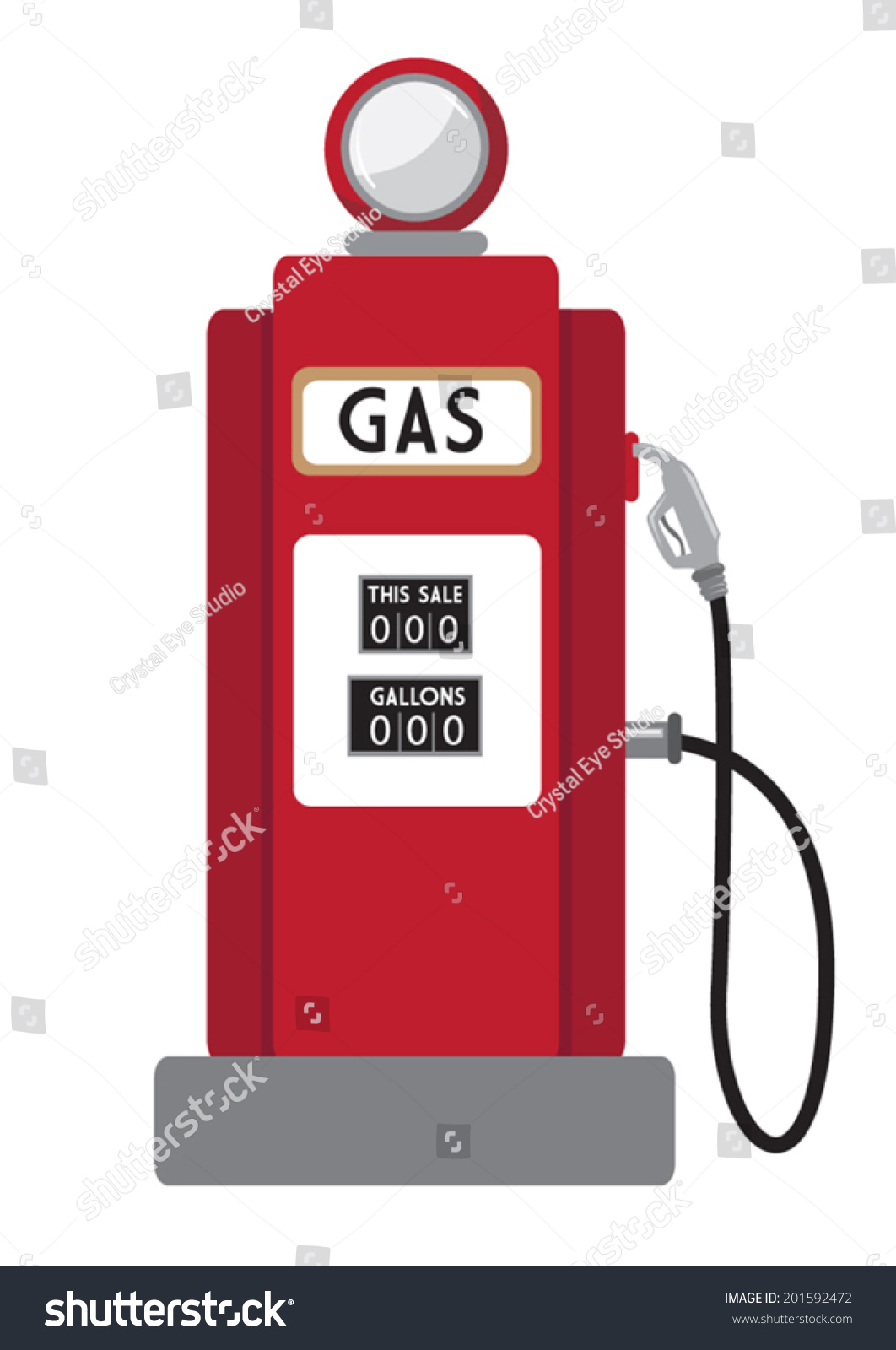 Retro Gas Pump Stock Vector Illustration 201592472 : Shutterstock
