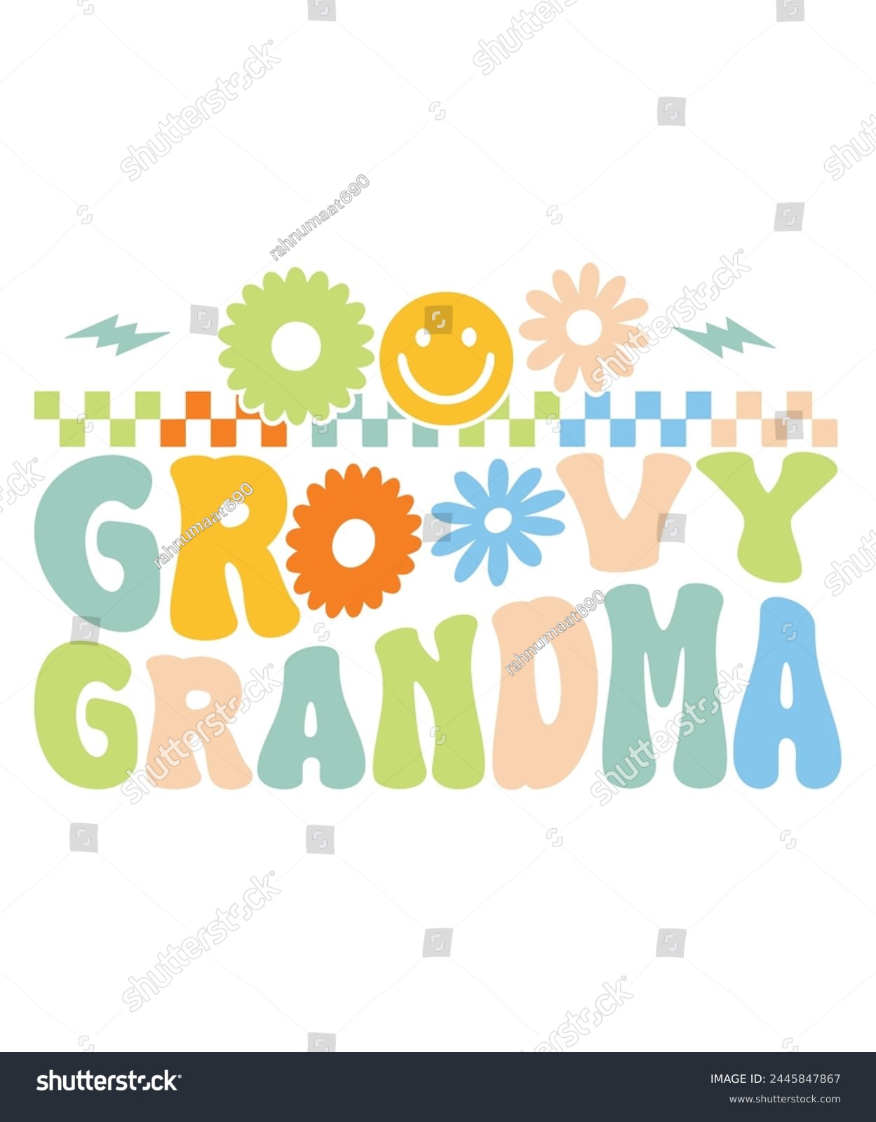 SVG of Retro Groovy gradma, Retro Groovy Family, Mama Groovy, Hippie Boho Wavy,  svg