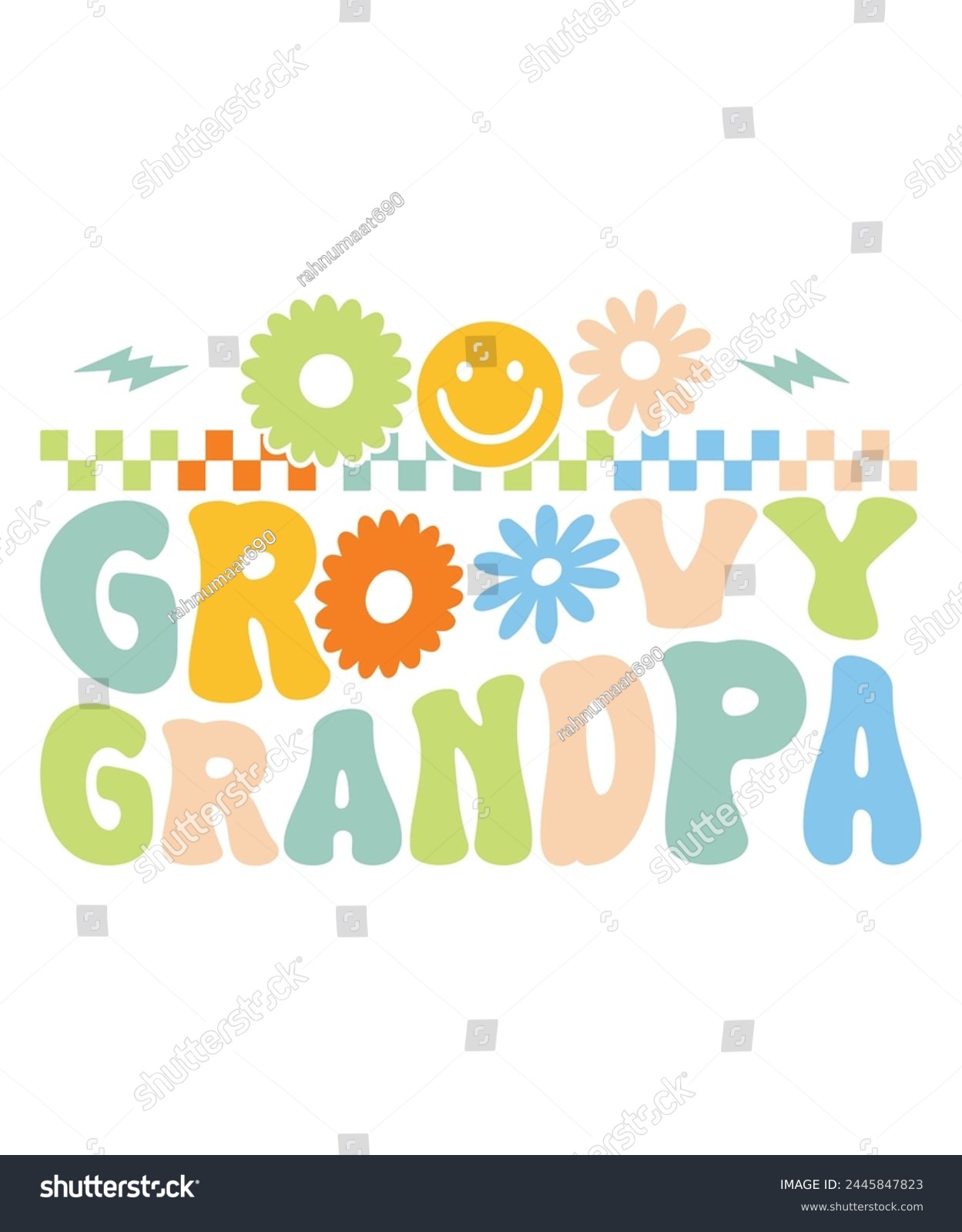 SVG of Retro Groovy grandpa, Retro Groovy Family, Mama Groovy, Hippie Boho Wavy,  svg