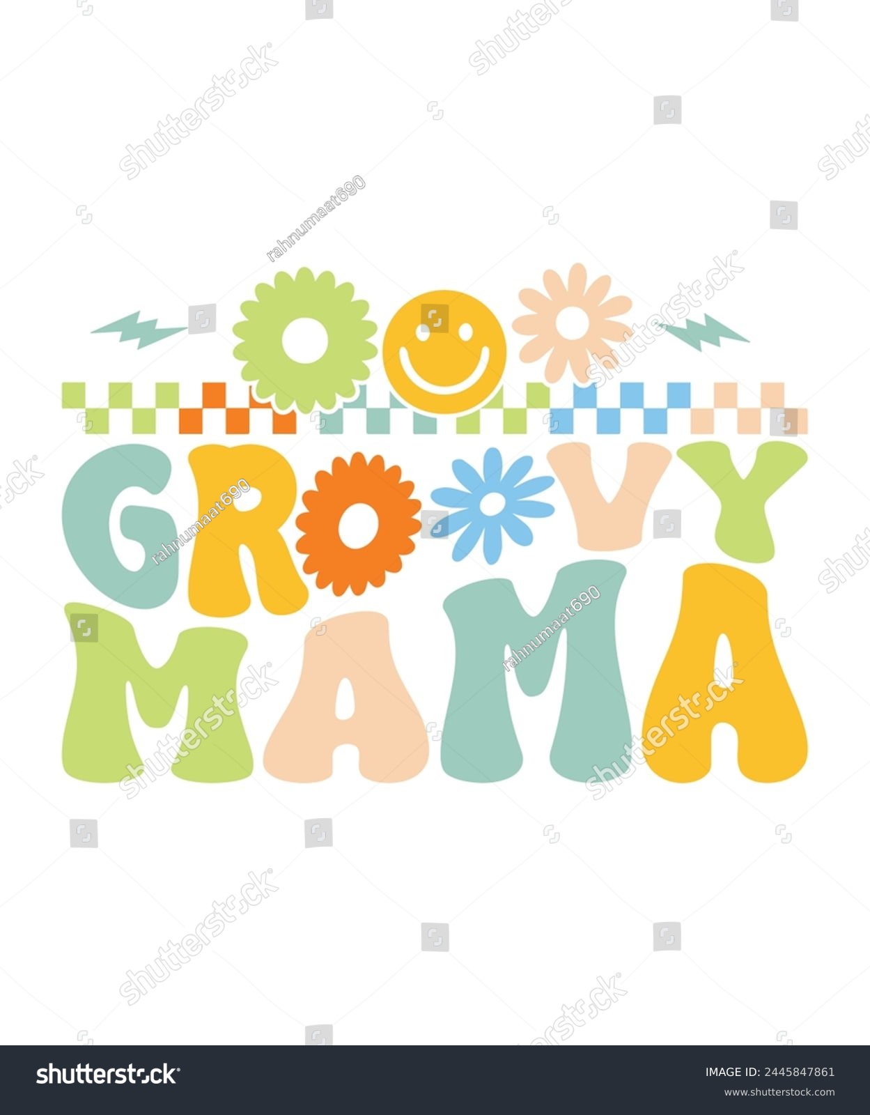 SVG of Retro Groovy Mama, Retro Groovy Family, Mama Groovy, Hippie Boho Wavy,  svg