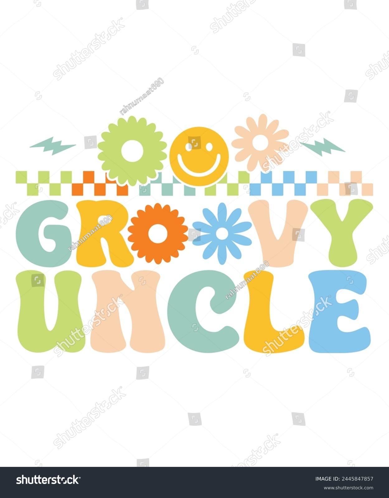 SVG of Retro Groovy uncle , Retro Groovy Family, Mama Groovy, Hippie Boho Wavy,  svg