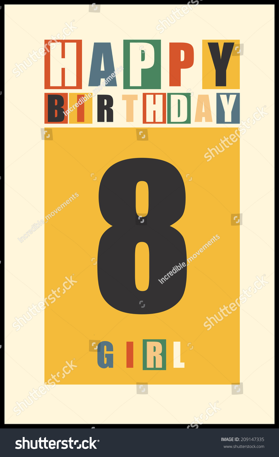 Retro Happy Birthday Card Happy Birthday Stock Vector (Royalty Free ...