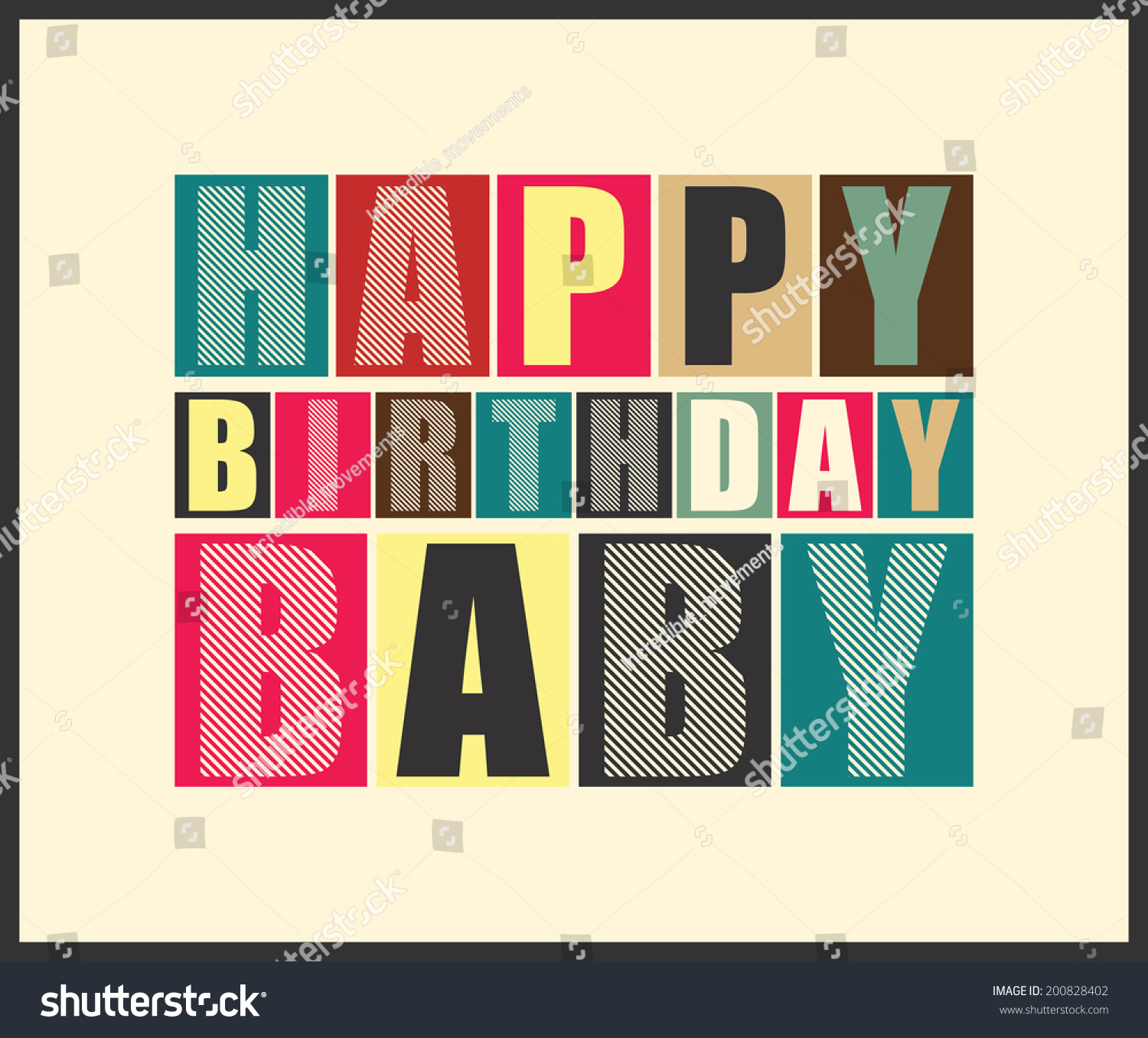 Retro Happy Birthday Card Vector Illustration Stock Vector Royalty Retro Happy Birthday Card Vector Illustration Stock Vector Royalty
