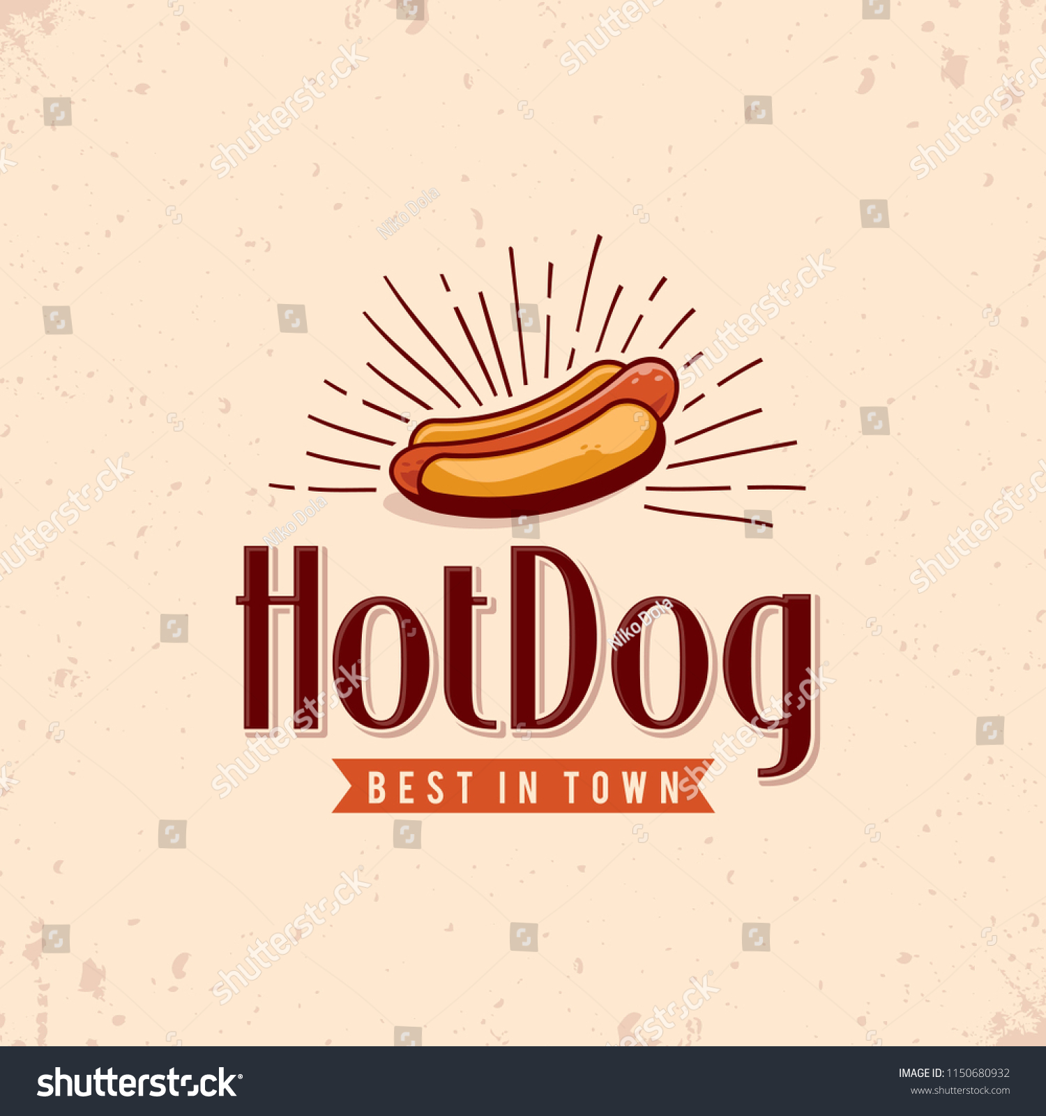SVG of Retro hot dog. Fast food logo design. svg